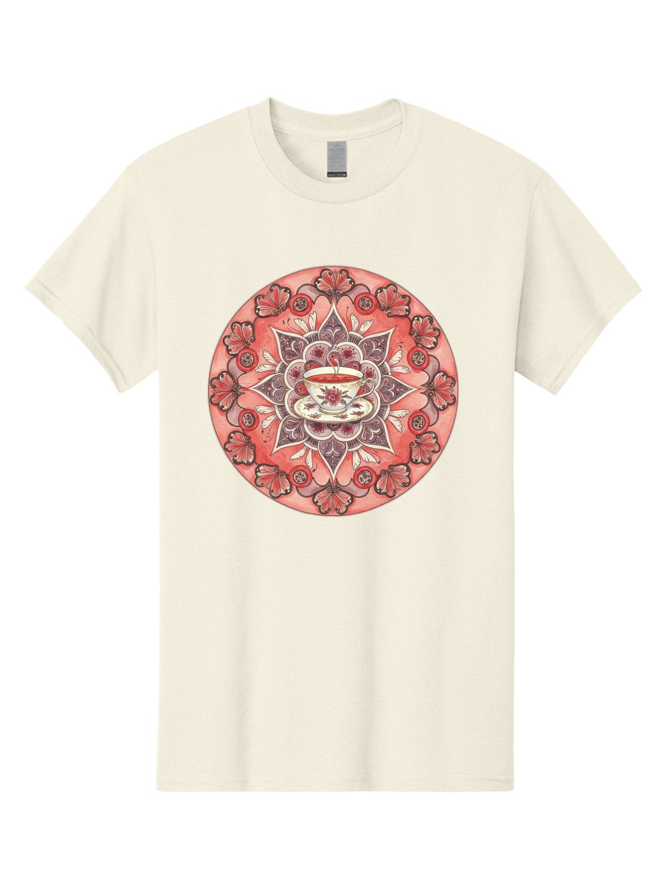 Tea-Cup-Mandala-2 Men'S Graphic Tee, 100% Cotton, Comfortable Casual Summer Wear, Machine Washable, Vintage Camera, Old Camera, Antique Camera, Black Camera, Classic Photography, Photography Equipment, Nostalgic Device, Film Camera, Camera Art Baf565 3