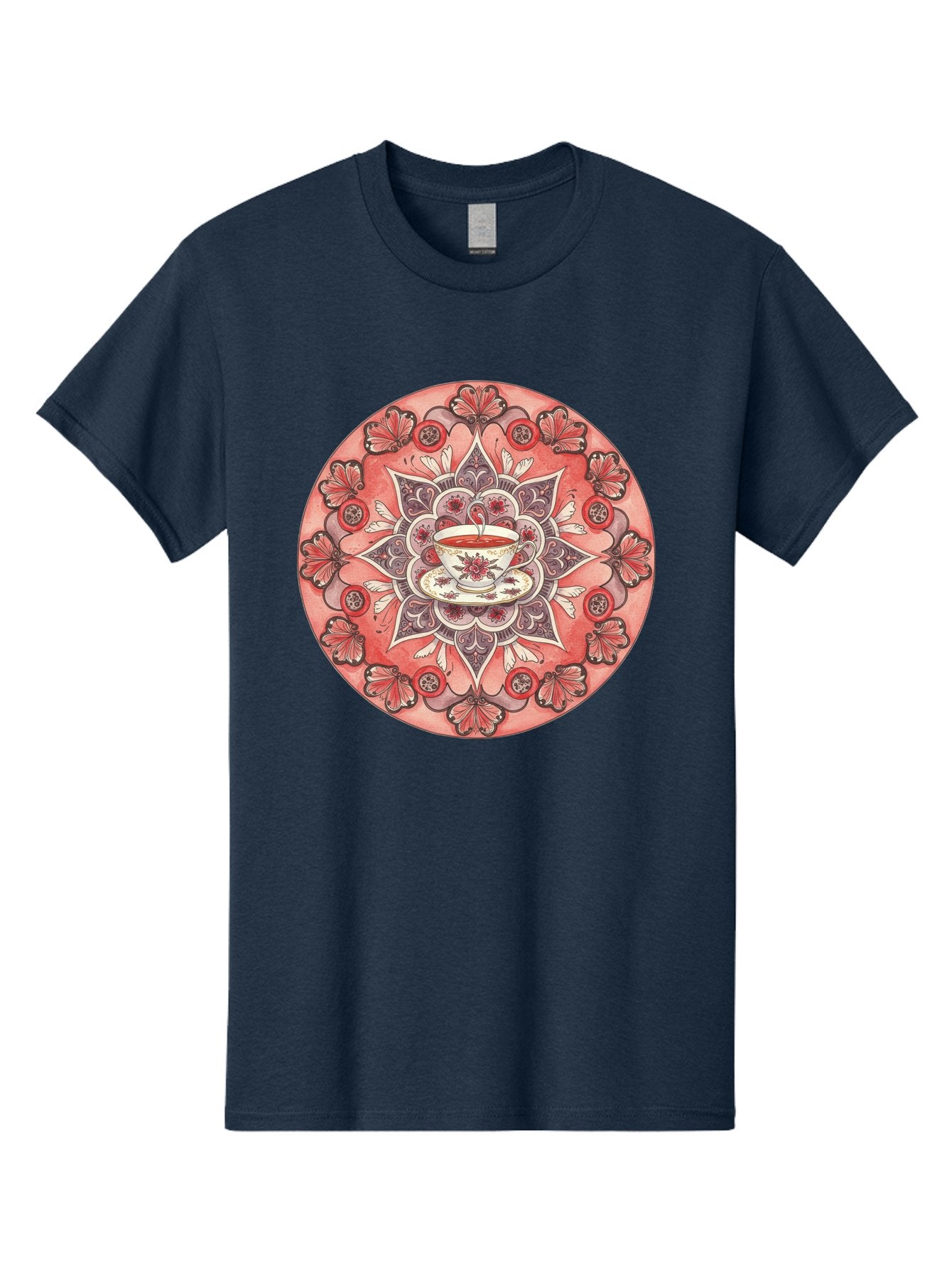 Tea-Cup-Mandala-2 Men'S Graphic Tee, 100% Cotton, Comfortable Casual Summer Wear, Machine Washable, Vintage Camera, Old Camera, Antique Camera, Black Camera, Classic Photography, Photography Equipment, Nostalgic Device, Film Camera, Camera Art Baf565 8