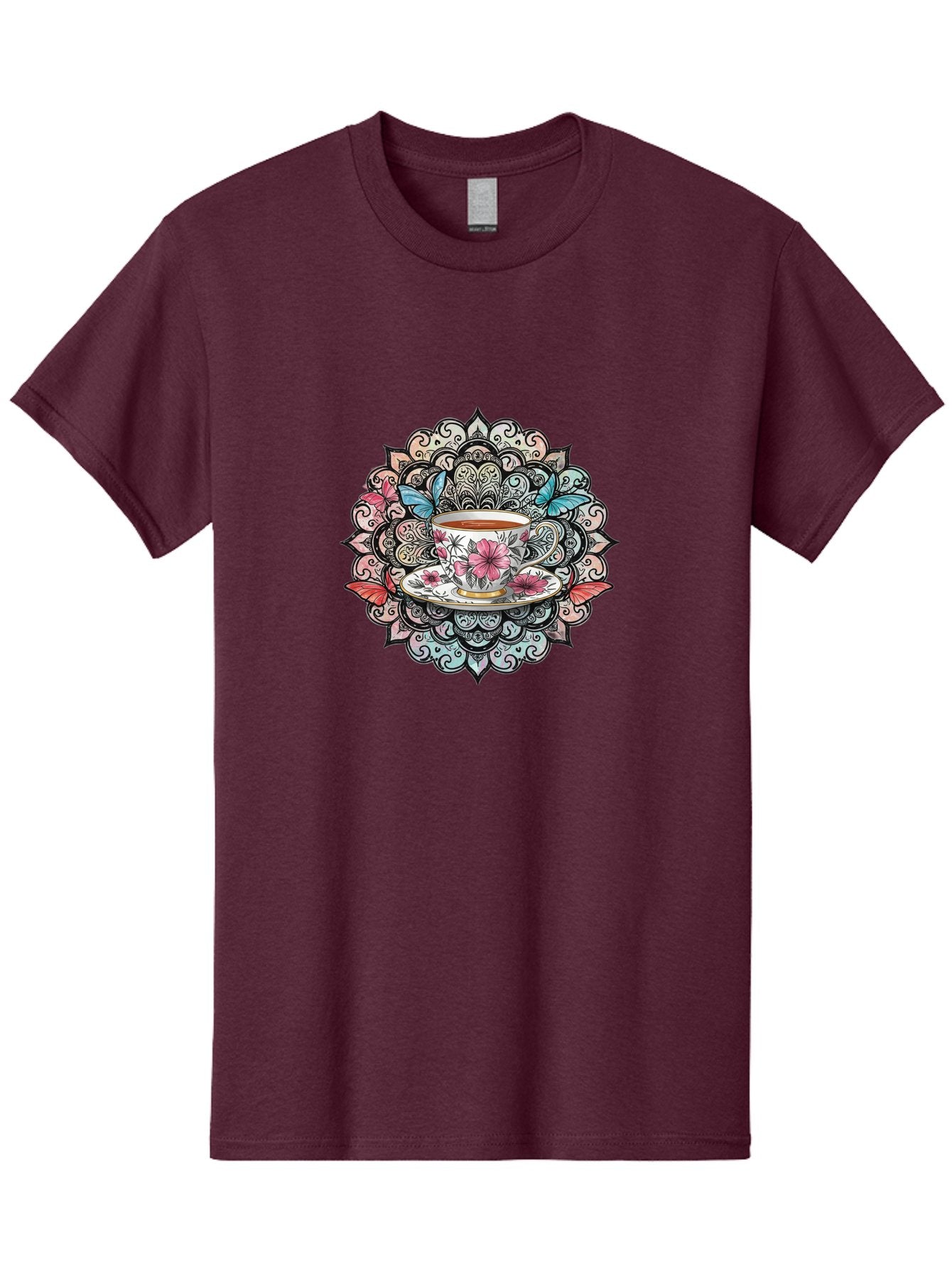 Tea-Cup-Mandala Men'S Graphic Tee, 100% Cotton, Comfortable Casual Summer Wear, Machine Washable, Vintage Camera, Old Camera, Antique Camera, Black Camera, Classic Photography, Photography Equipment, Nostalgic Device, Film Camera, Camera Art Baf566 6