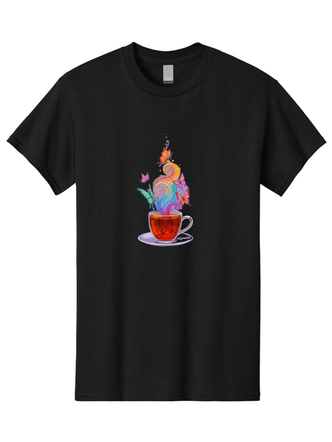 Tea-Cup-With-Butterflies-1 Men'S Graphic Tee, 100% Cotton, Comfortable Casual Summer Wear, Machine Washable, Vintage Camera, Old Camera, Antique Camera, Black Camera, Classic Photography, Photography Equipment, Nostalgic Device, Film Camera, Baf567 14