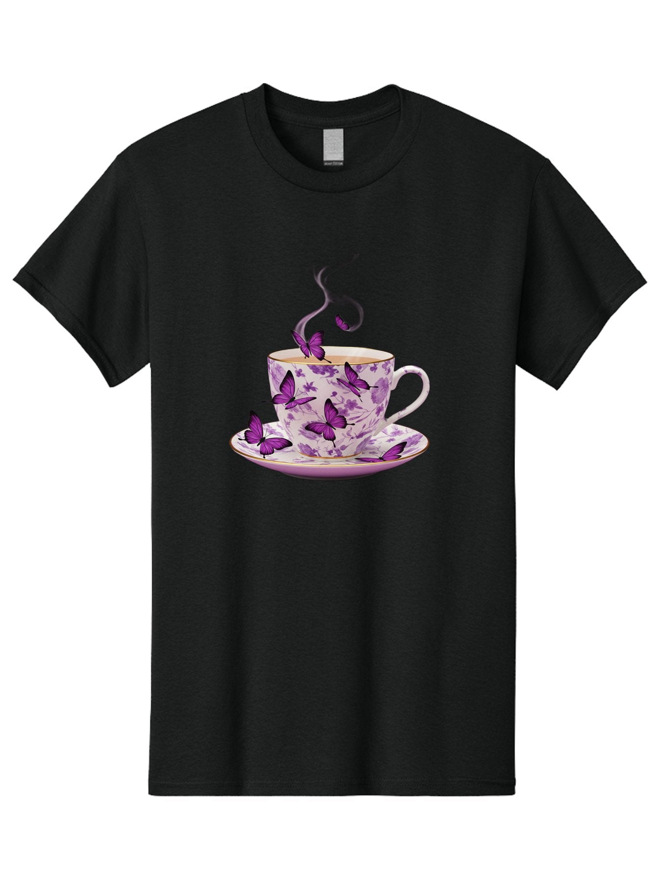 Tea-Cup-With-Purple-Butterflies Men'S Graphic Tee, 100% Cotton, Comfortable Casual Summer Wear, Machine Washable, Vintage Camera, Old Camera, Antique Camera, Black Camera, Classic Photography, Photography Equipment, Nostalgic Device, Baf569 12