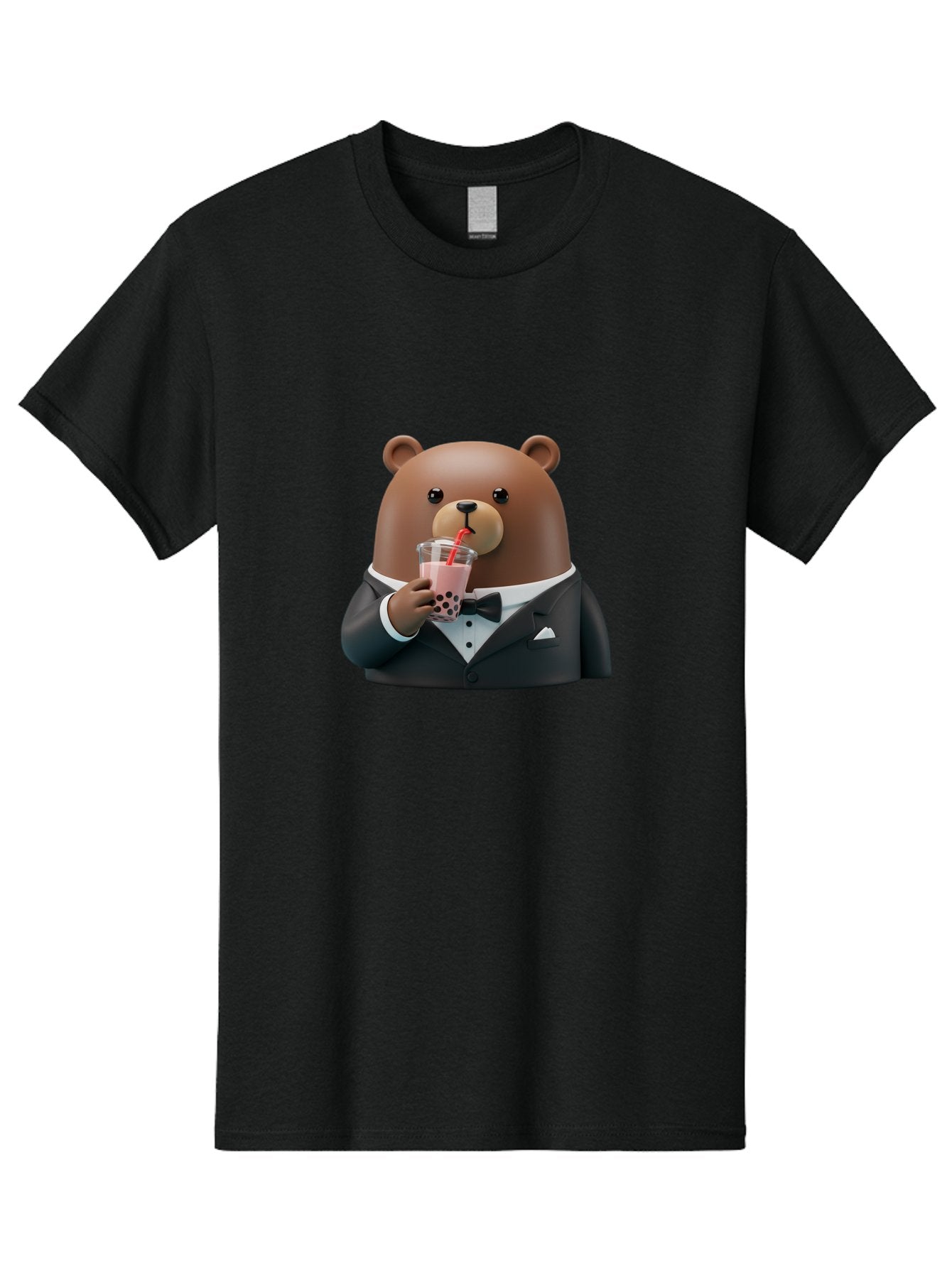 Teddy-Drinking-Boba-4 Men'S Graphic Tee, 100% Cotton, Comfortable Casual Summer Wear, Machine Washable, Vintage Camera, Old Camera, Antique Camera, Black Camera, Classic Photography, Photography Equipment, Nostalgic Device, Film Camera, Baf581 3
