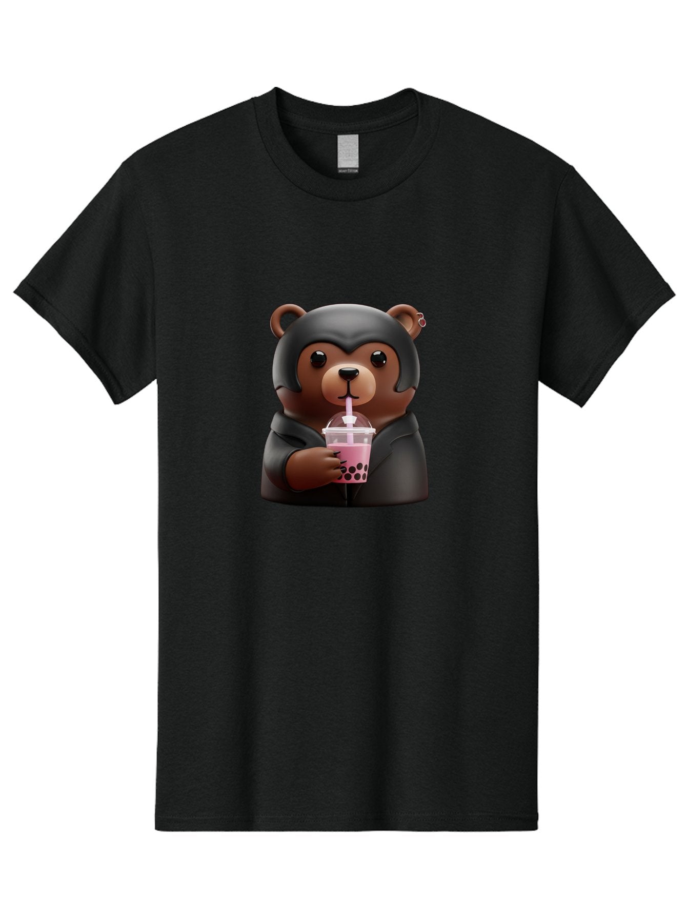Teddy-Drinking-Bubble-Tea Men'S Graphic Tee, 100% Cotton, Comfortable Casual Summer Wear, Machine Washable, Vintage Camera, Old Camera, Antique Camera, Black Camera, Classic Photography, Photography Equipment, Nostalgic Device, Film Camera, Baf584 10