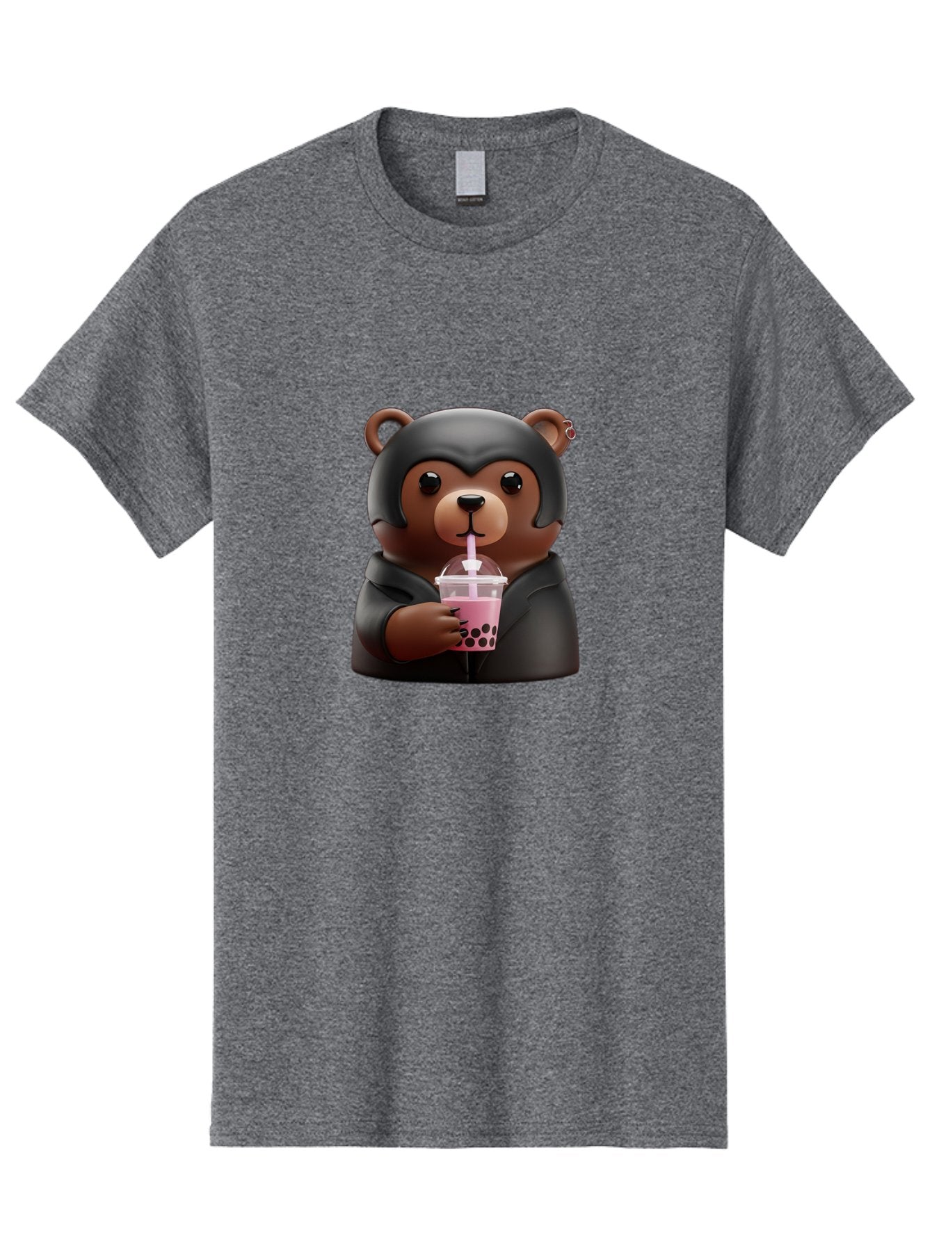 Teddy-Drinking-Bubble-Tea Men'S Graphic Tee, 100% Cotton, Comfortable Casual Summer Wear, Machine Washable, Vintage Camera, Old Camera, Antique Camera, Black Camera, Classic Photography, Photography Equipment, Nostalgic Device, Film Camera, Baf584 13