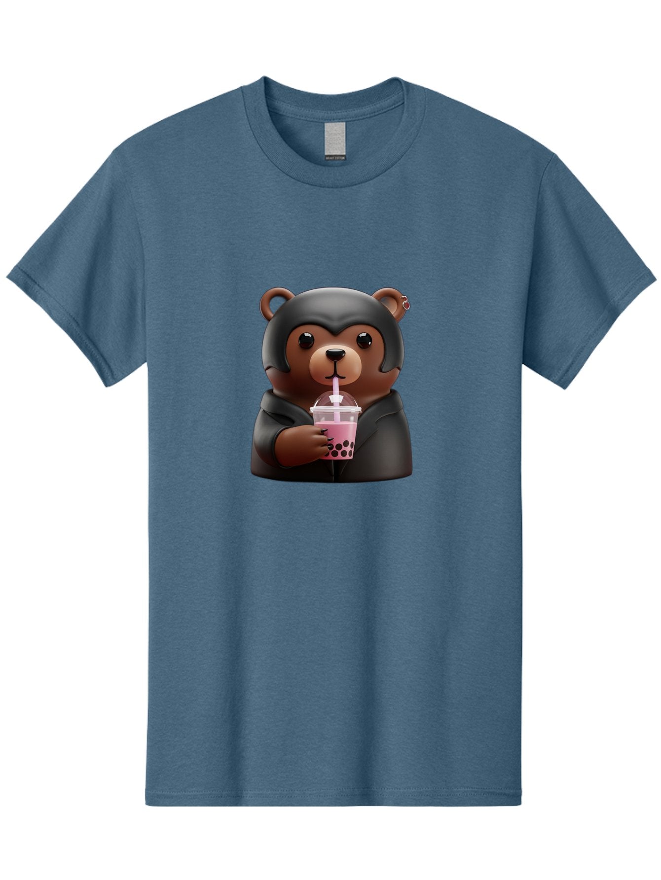 Teddy-Drinking-Bubble-Tea Men'S Graphic Tee, 100% Cotton, Comfortable Casual Summer Wear, Machine Washable, Vintage Camera, Old Camera, Antique Camera, Black Camera, Classic Photography, Photography Equipment, Nostalgic Device, Film Camera, Baf584 8