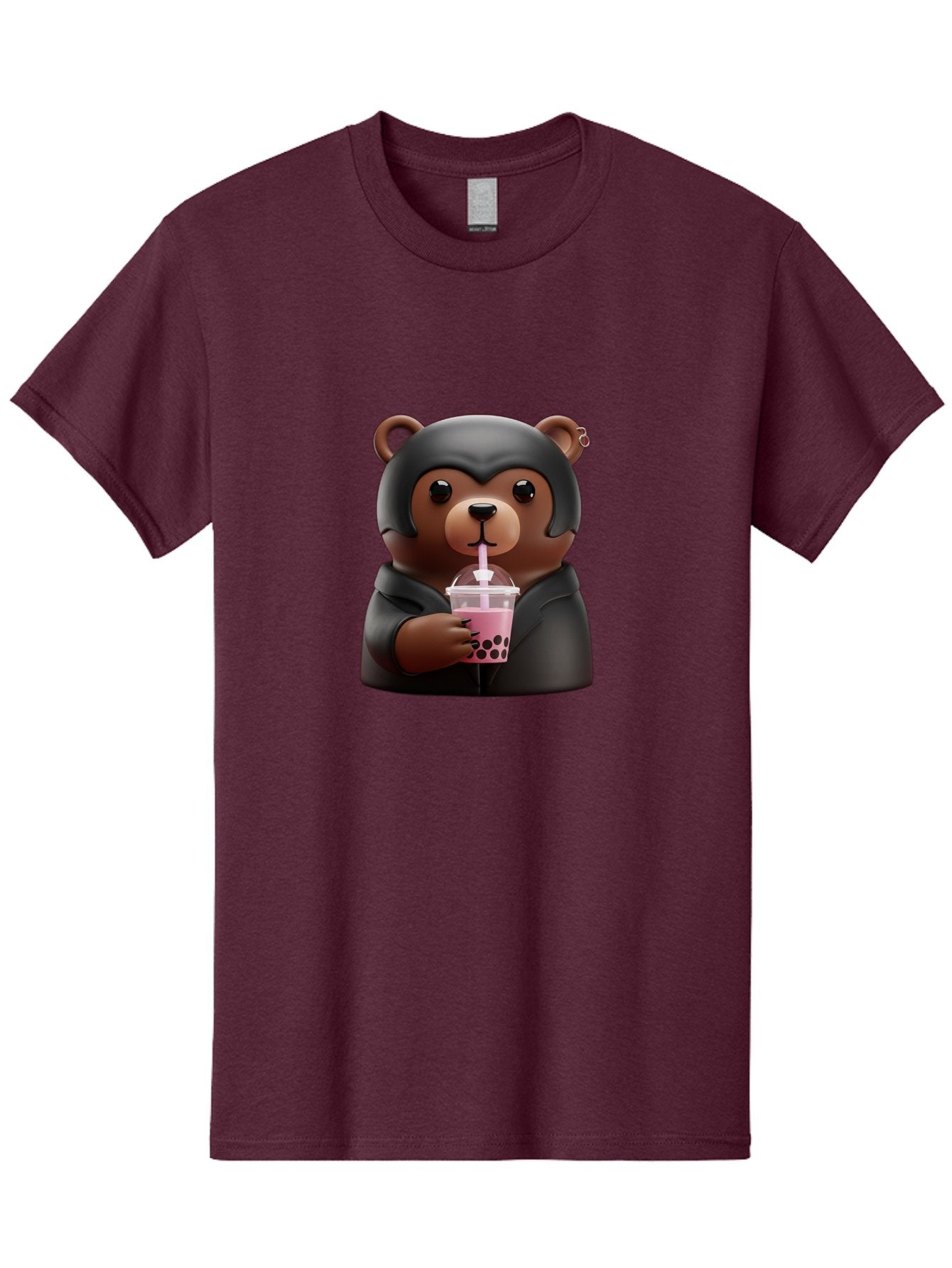 Teddy-Drinking-Bubble-Tea Men'S Graphic Tee, 100% Cotton, Comfortable Casual Summer Wear, Machine Washable, Vintage Camera, Old Camera, Antique Camera, Black Camera, Classic Photography, Photography Equipment, Nostalgic Device, Film Camera, Baf584 3
