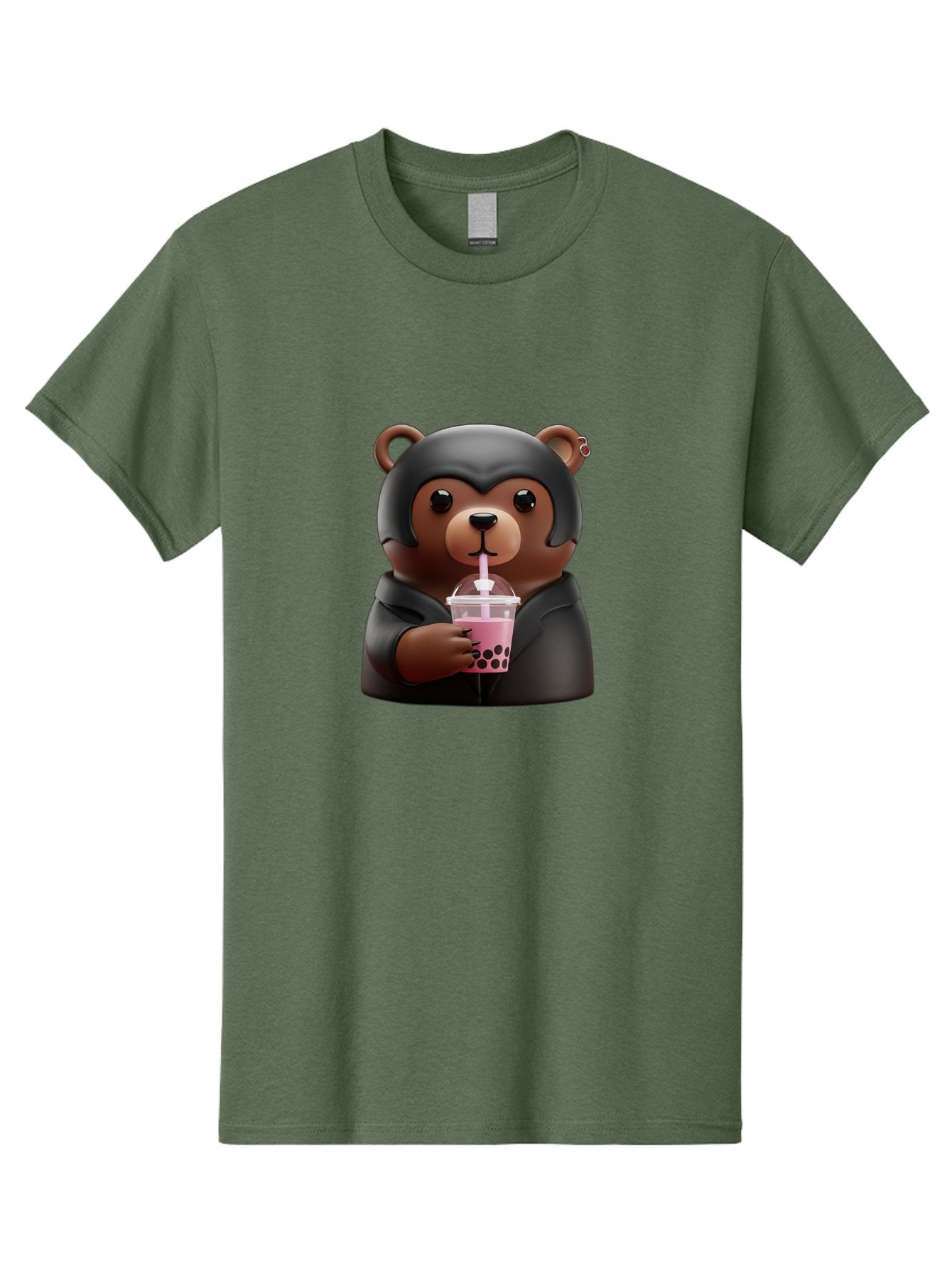 Teddy-Drinking-Bubble-Tea Men'S Graphic Tee, 100% Cotton, Comfortable Casual Summer Wear, Machine Washable, Vintage Camera, Old Camera, Antique Camera, Black Camera, Classic Photography, Photography Equipment, Nostalgic Device, Film Camera, Baf584 14