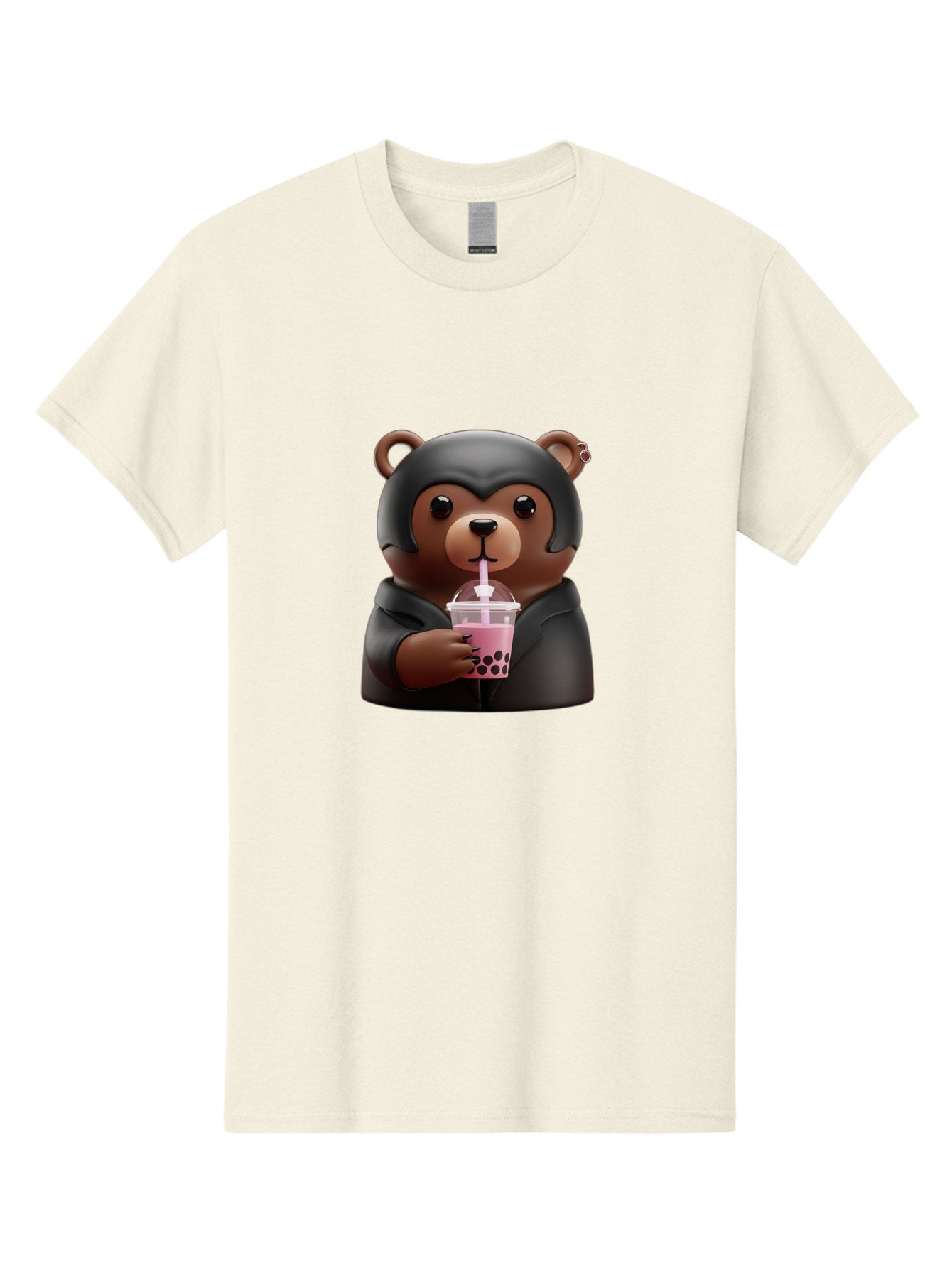 Teddy-Drinking-Bubble-Tea Men'S Graphic Tee, 100% Cotton, Comfortable Casual Summer Wear, Machine Washable, Vintage Camera, Old Camera, Antique Camera, Black Camera, Classic Photography, Photography Equipment, Nostalgic Device, Film Camera, Baf584 15
