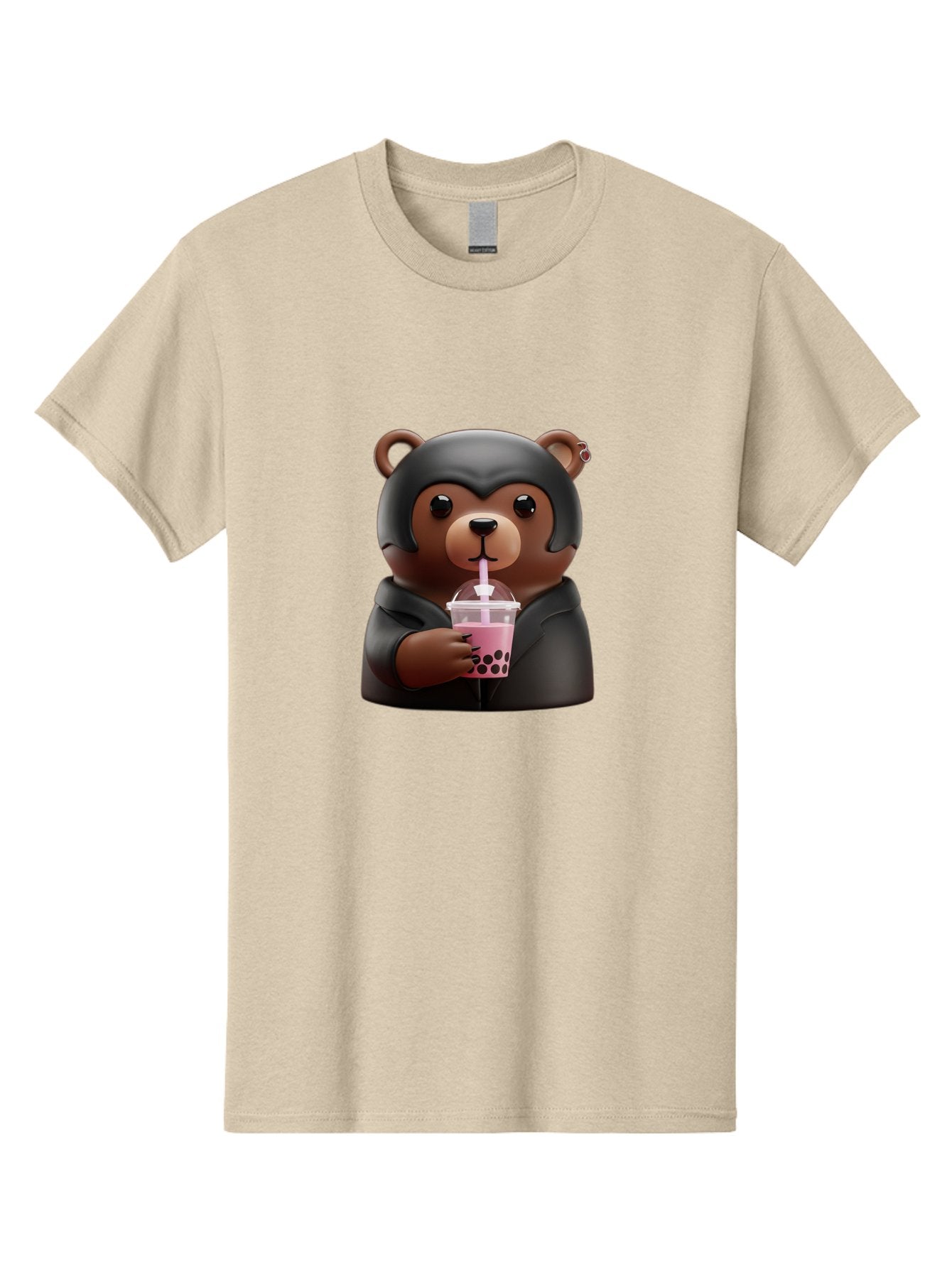 Teddy-Drinking-Bubble-Tea Men'S Graphic Tee, 100% Cotton, Comfortable Casual Summer Wear, Machine Washable, Vintage Camera, Old Camera, Antique Camera, Black Camera, Classic Photography, Photography Equipment, Nostalgic Device, Film Camera, Baf584 4