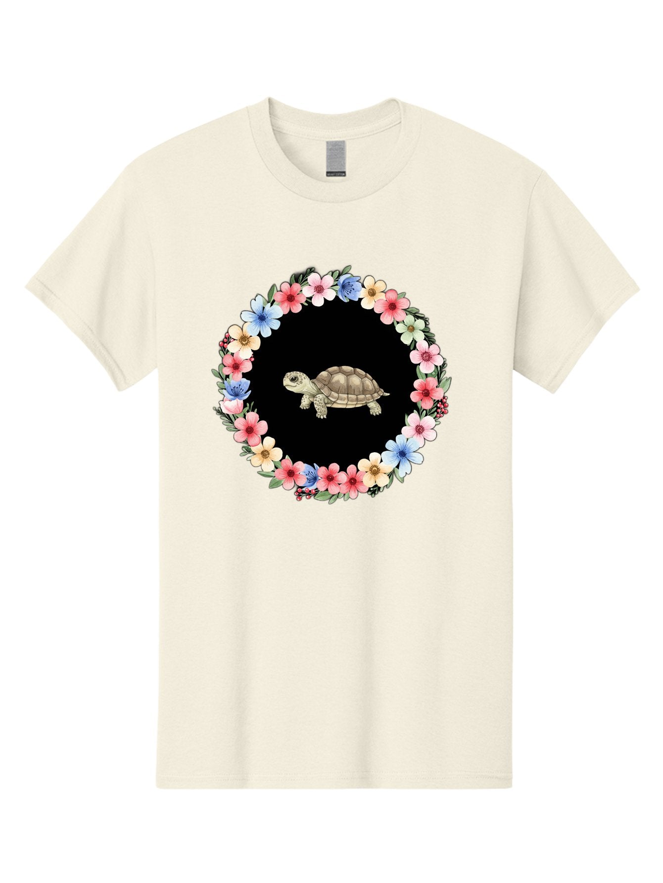 Tortoise-In-Floral-Circle Men'S Graphic Tee, 100% Cotton, Comfortable Casual Summer Wear, Machine Washable, Vintage Camera, Old Camera, Antique Camera, Black Camera, Classic Photography, Photography Equipment, Nostalgic Device, Film Camera, Baf597 11