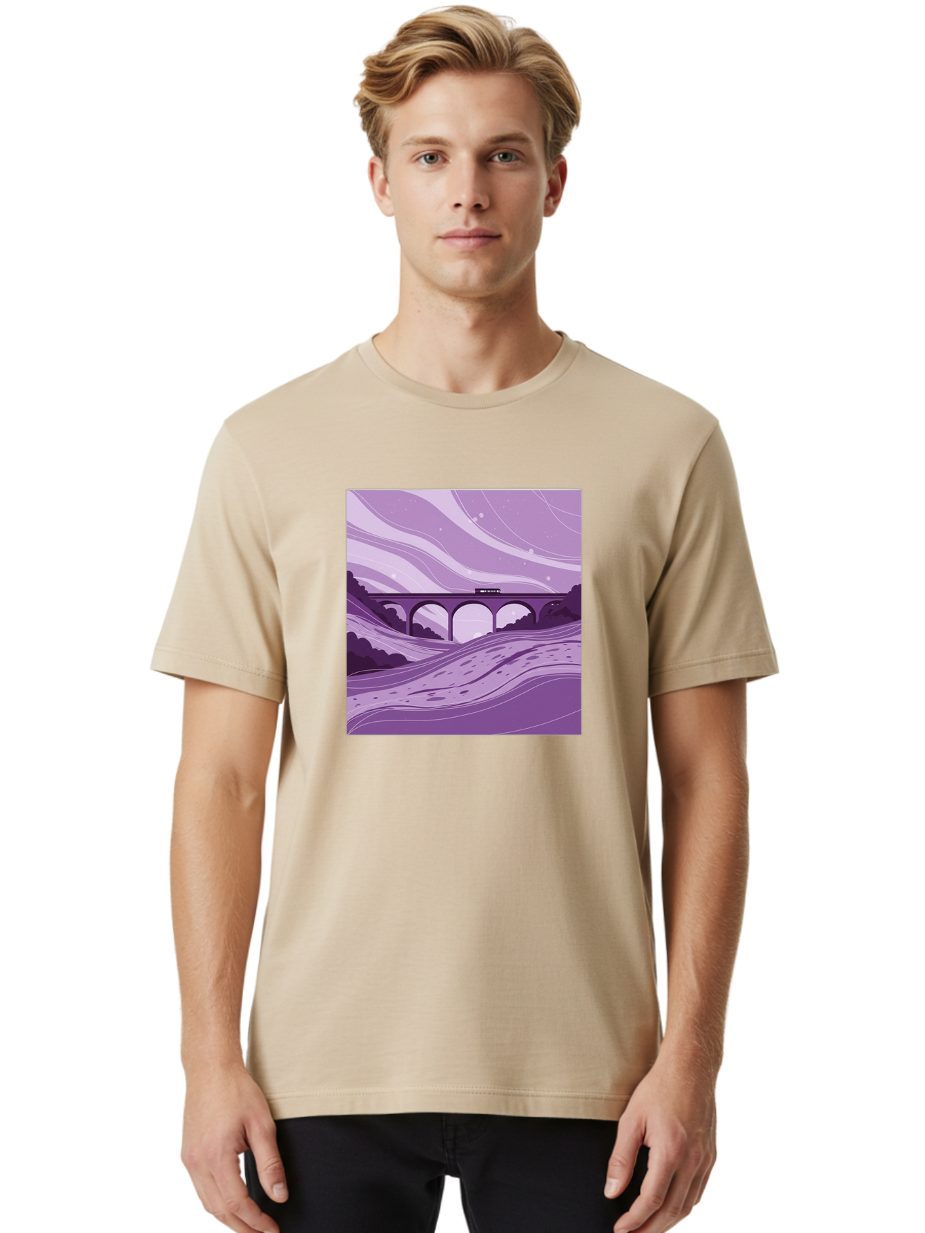Train-On-Bridge Men'S Graphic Tee, 100% Cotton, Comfortable Casual Summer Wear, Machine Washable, Vintage Camera, Old Camera, Antique Camera, Black Camera, Classic Photography, Photography Equipment, Nostalgic Device, Film Camera, Camera Art Baf599 30