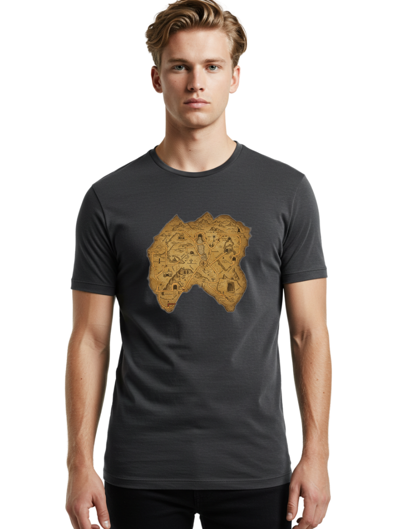 Treasure-Map Men'S Graphic Tee, 100% Cotton, Comfortable Casual Summer Wear, Machine Washable, Vintage Camera, Old Camera, Antique Camera, Black Camera, Classic Photography, Photography Equipment, Nostalgic Device, Film Camera, Camera Art Baf602 24