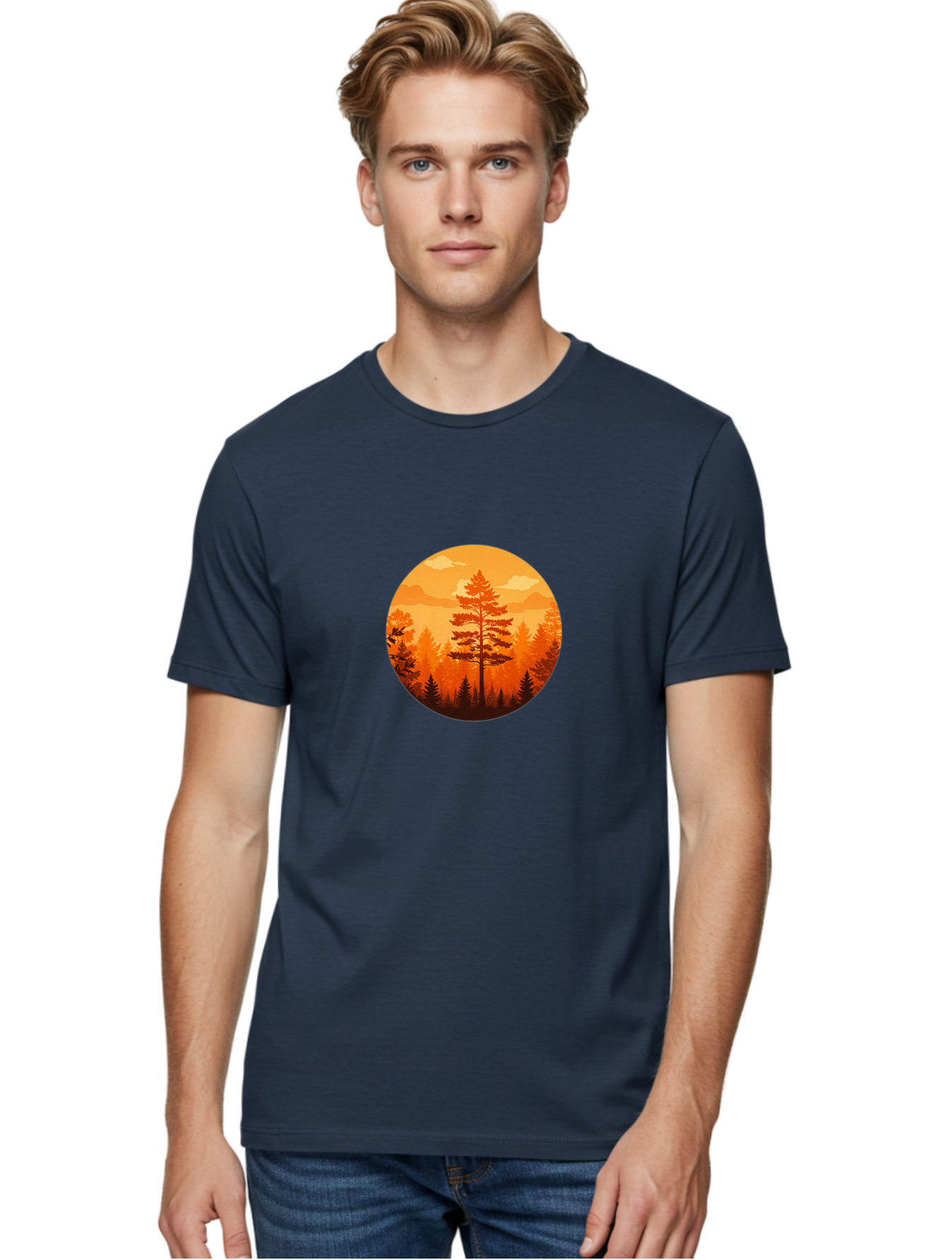 Tree-Silhouette Men'S Graphic Tee, 100% Cotton, Comfortable Casual Summer Wear, Machine Washable, Vintage Camera, Old Camera, Antique Camera, Black Camera, Classic Photography, Photography Equipment, Nostalgic Device, Film Camera, Camera Art Baf604 8