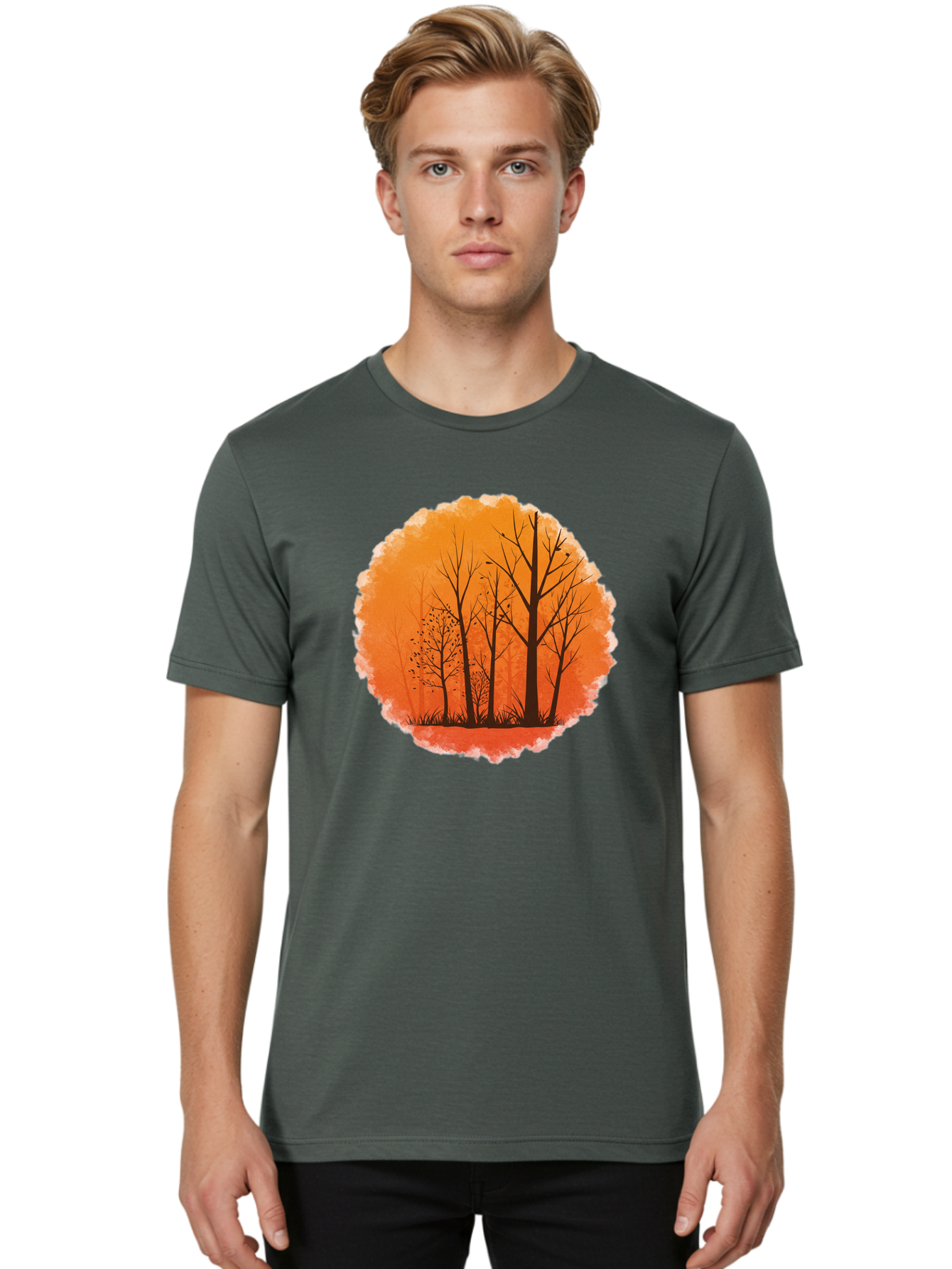 Trees-Silhouette Men'S Graphic Tee, 100% Cotton, Comfortable Casual Summer Wear, Machine Washable, Vintage Camera, Old Camera, Antique Camera, Black Camera, Classic Photography, Photography Equipment, Nostalgic Device, Film Camera, Camera Art Baf605 10