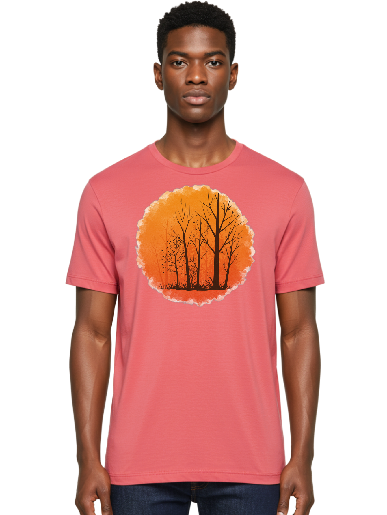 Trees-Silhouette Men'S Graphic Tee, 100% Cotton, Comfortable Casual Summer Wear, Machine Washable, Vintage Camera, Old Camera, Antique Camera, Black Camera, Classic Photography, Photography Equipment, Nostalgic Device, Film Camera, Camera Art Baf605 24