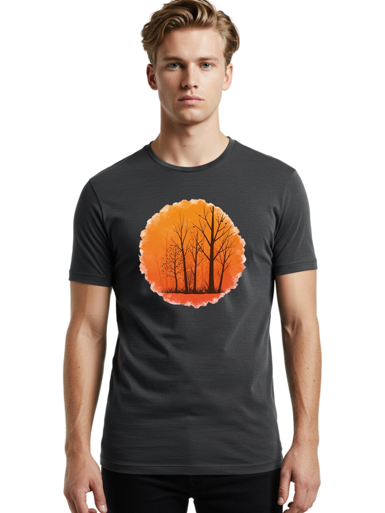 Trees-Silhouette Men'S Graphic Tee, 100% Cotton, Comfortable Casual Summer Wear, Machine Washable, Vintage Camera, Old Camera, Antique Camera, Black Camera, Classic Photography, Photography Equipment, Nostalgic Device, Film Camera, Camera Art Baf605 27