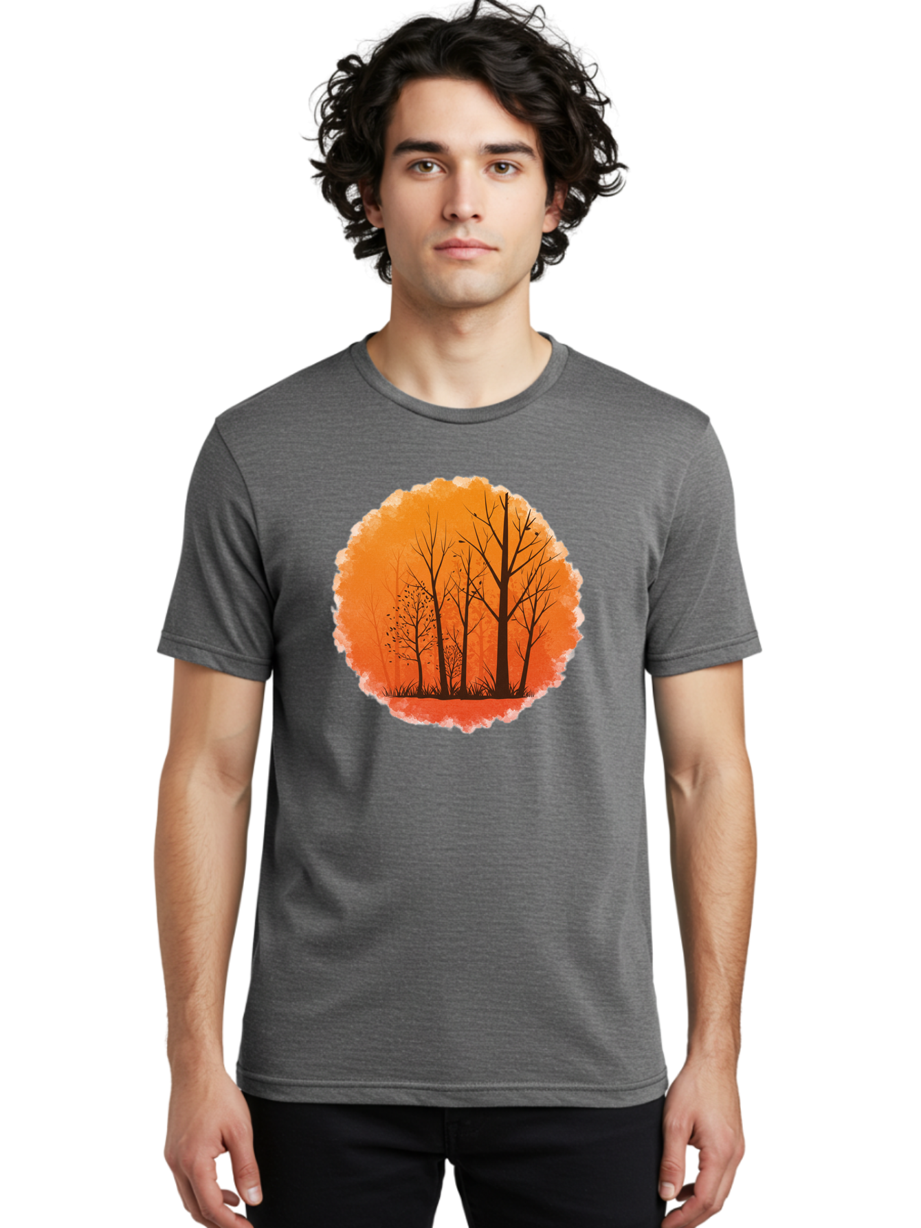 Trees-Silhouette Men'S Graphic Tee, 100% Cotton, Comfortable Casual Summer Wear, Machine Washable, Vintage Camera, Old Camera, Antique Camera, Black Camera, Classic Photography, Photography Equipment, Nostalgic Device, Film Camera, Camera Art Baf605 6