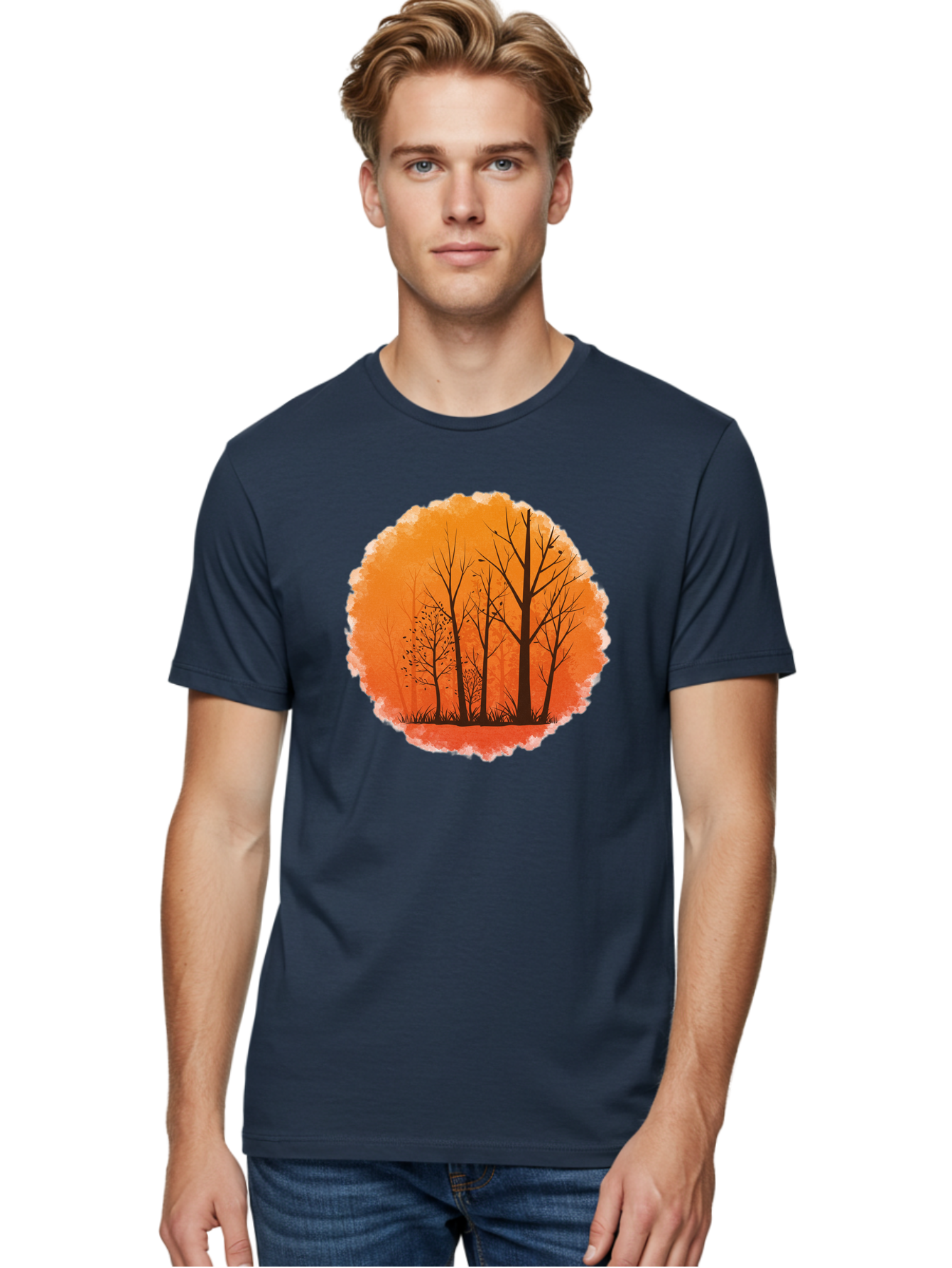 Trees-Silhouette Men'S Graphic Tee, 100% Cotton, Comfortable Casual Summer Wear, Machine Washable, Vintage Camera, Old Camera, Antique Camera, Black Camera, Classic Photography, Photography Equipment, Nostalgic Device, Film Camera, Camera Art Baf605 30