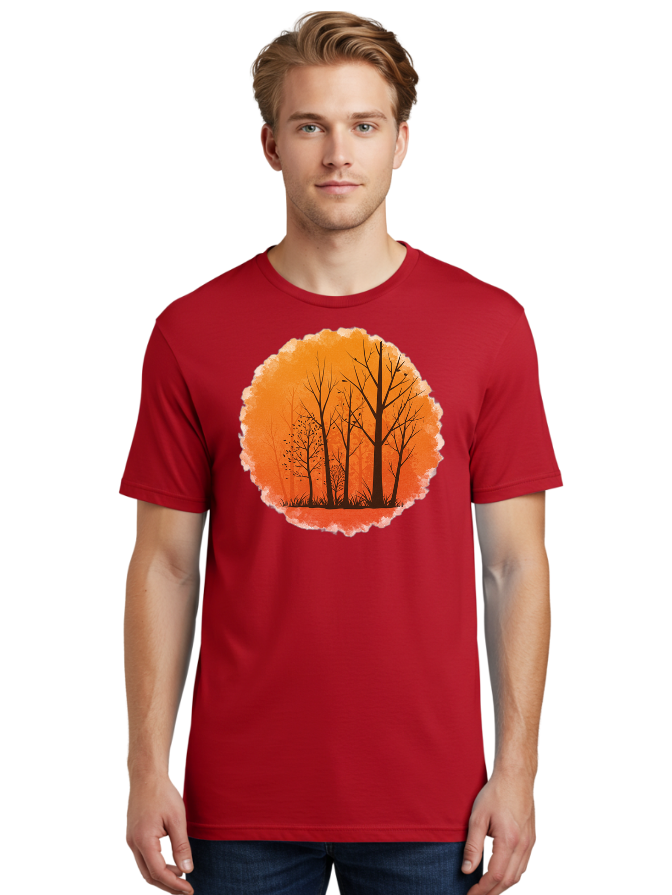 Trees-Silhouette Men'S Graphic Tee, 100% Cotton, Comfortable Casual Summer Wear, Machine Washable, Vintage Camera, Old Camera, Antique Camera, Black Camera, Classic Photography, Photography Equipment, Nostalgic Device, Film Camera, Camera Art Baf605 20