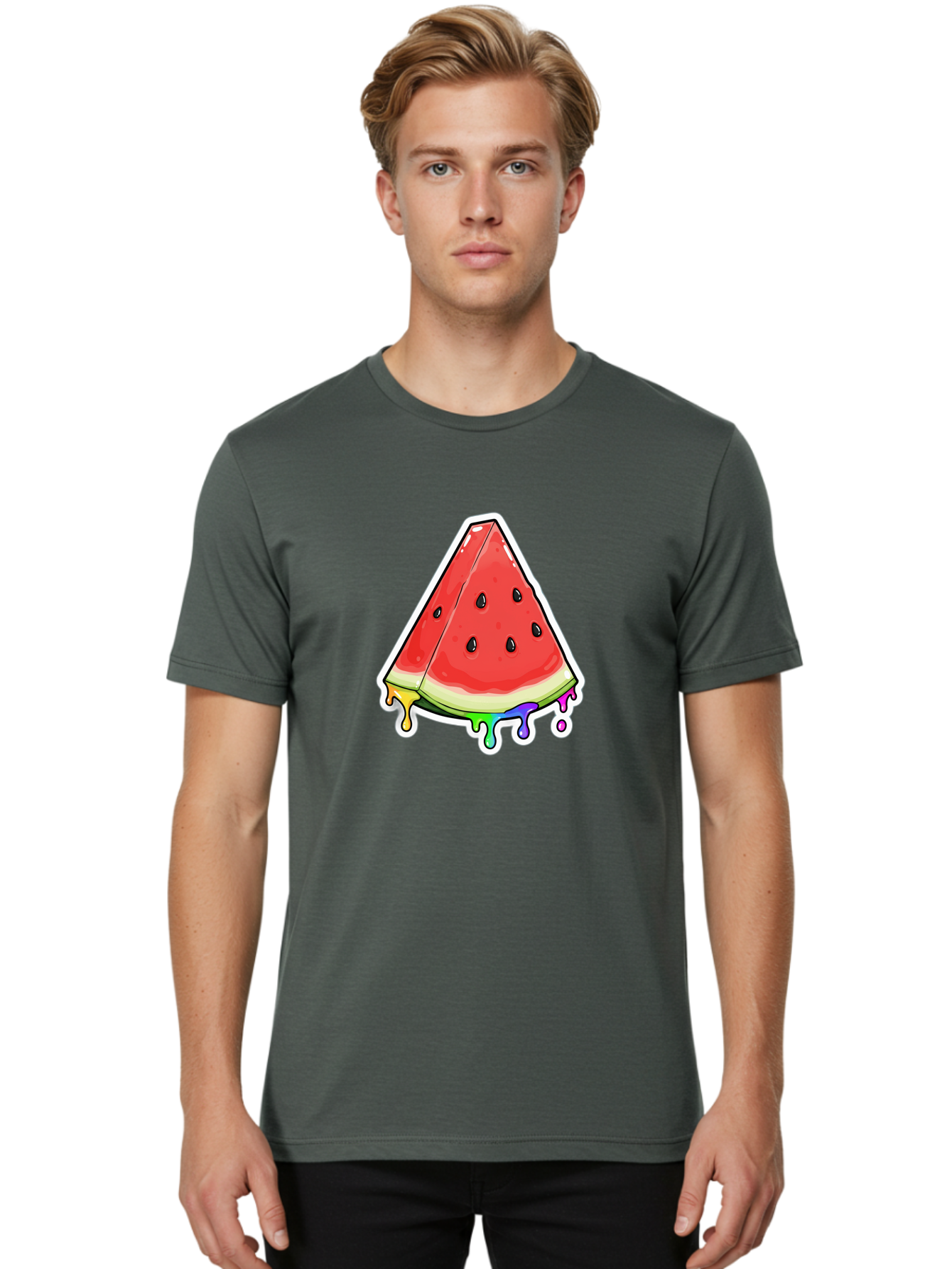 Triangular-Watermelon-Slice Men'S Graphic Tee, 100% Cotton, Comfortable Casual Summer Wear, Machine Washable, Vintage Camera, Old Camera, Antique Camera, Black Camera, Classic Photography, Photography Equipment, Nostalgic Device, Film Camera, Baf606 8