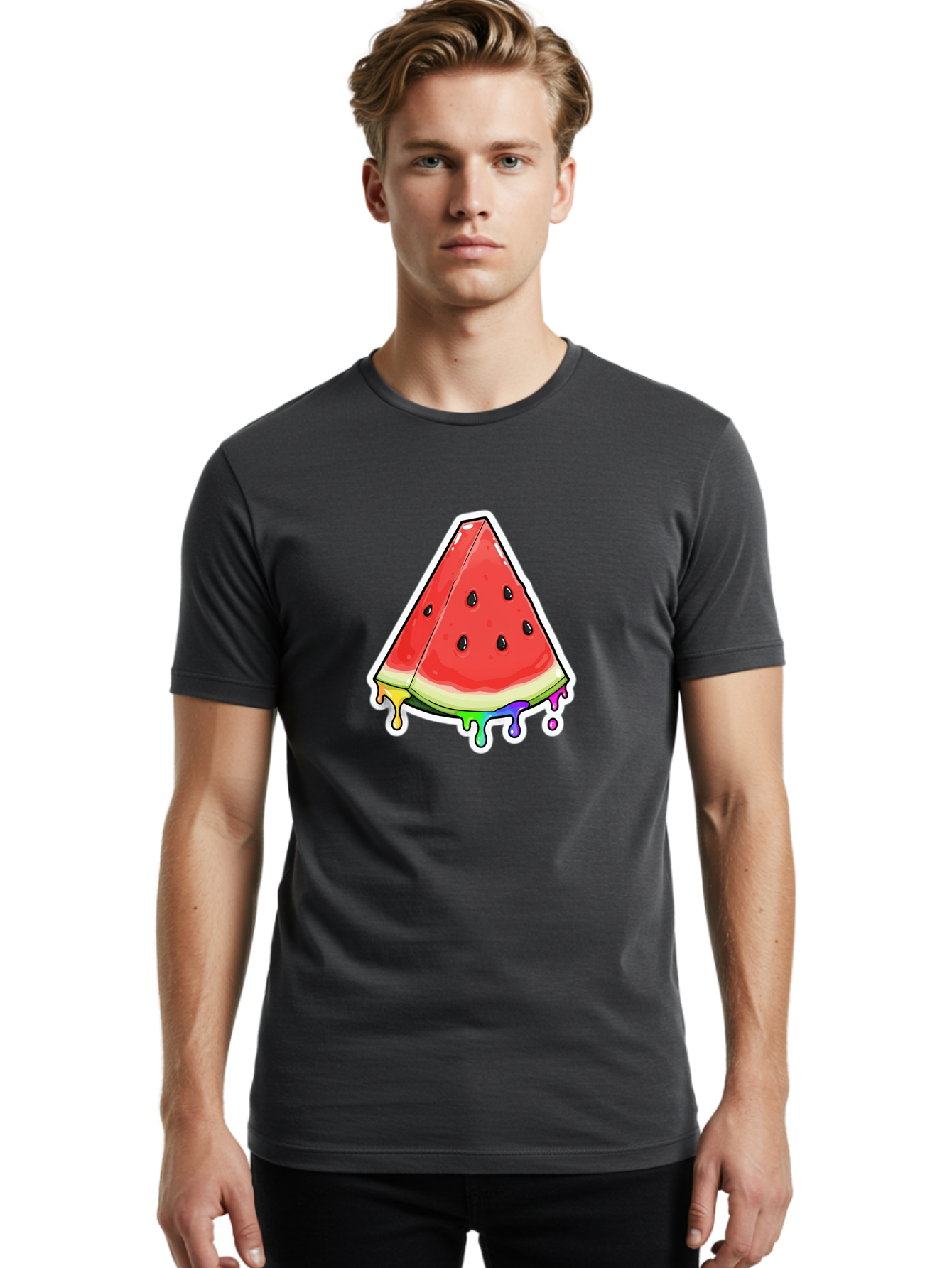 Triangular-Watermelon-Slice Men'S Graphic Tee, 100% Cotton, Comfortable Casual Summer Wear, Machine Washable, Vintage Camera, Old Camera, Antique Camera, Black Camera, Classic Photography, Photography Equipment, Nostalgic Device, Film Camera, Baf606 18