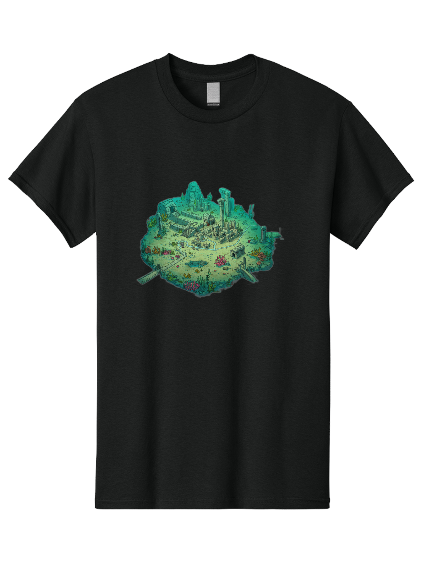 Underwater-City-Ruins Men'S Graphic Tee, 100% Cotton, Comfortable Casual Summer Wear, Machine Washable, Vintage Camera, Old Camera, Antique Camera, Black Camera, Classic Photography, Photography Equipment, Nostalgic Device, Film Camera, Baf610 17
