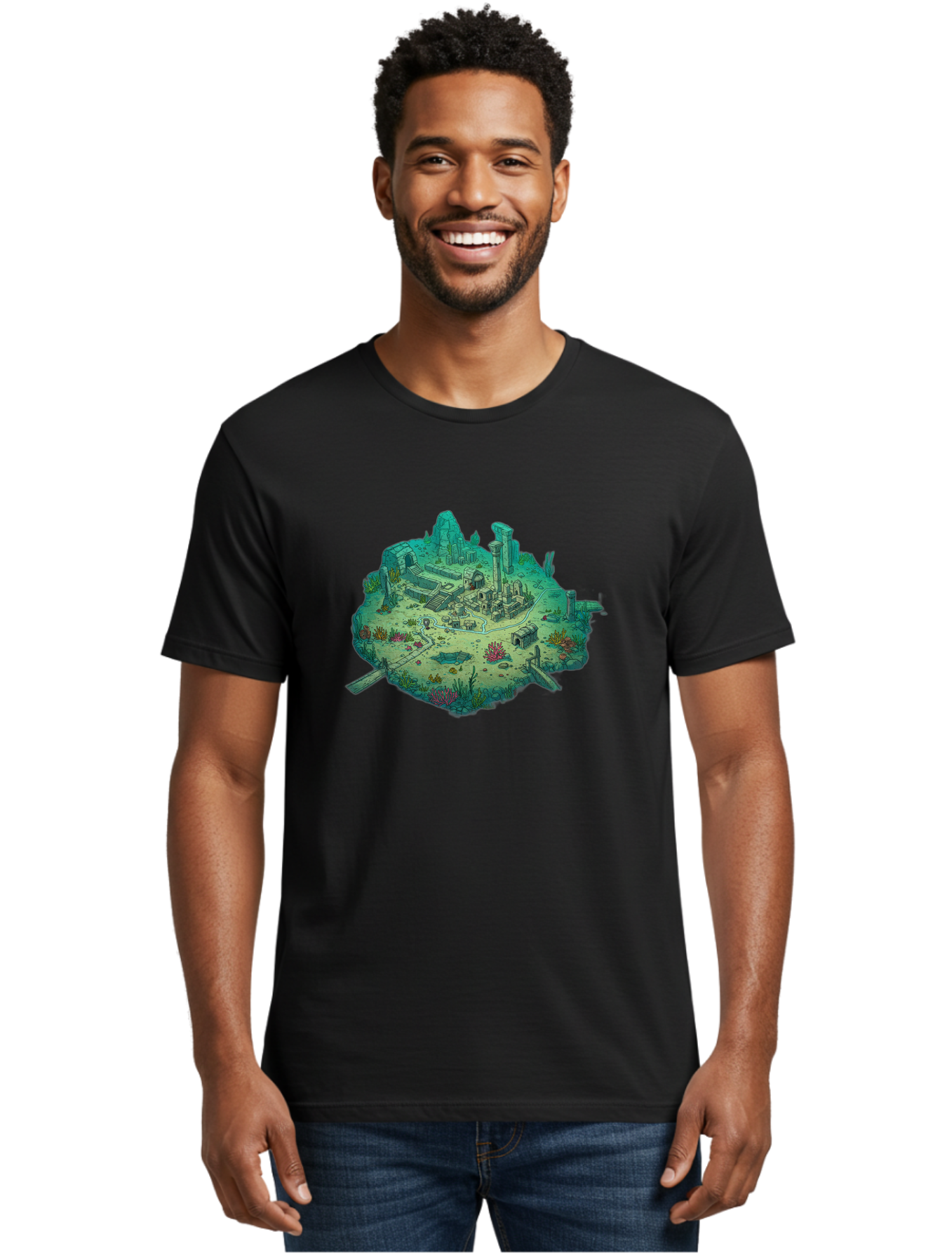 Underwater-City-Ruins Men'S Graphic Tee, 100% Cotton, Comfortable Casual Summer Wear, Machine Washable, Vintage Camera, Old Camera, Antique Camera, Black Camera, Classic Photography, Photography Equipment, Nostalgic Device, Film Camera, Baf610 18