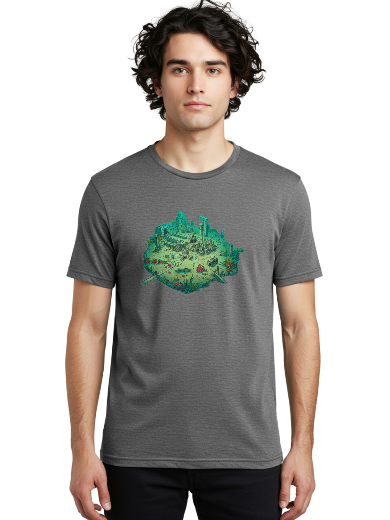Underwater-City-Ruins Men'S Graphic Tee, 100% Cotton, Comfortable Casual Summer Wear, Machine Washable, Vintage Camera, Old Camera, Antique Camera, Black Camera, Classic Photography, Photography Equipment, Nostalgic Device, Film Camera, Baf610 24