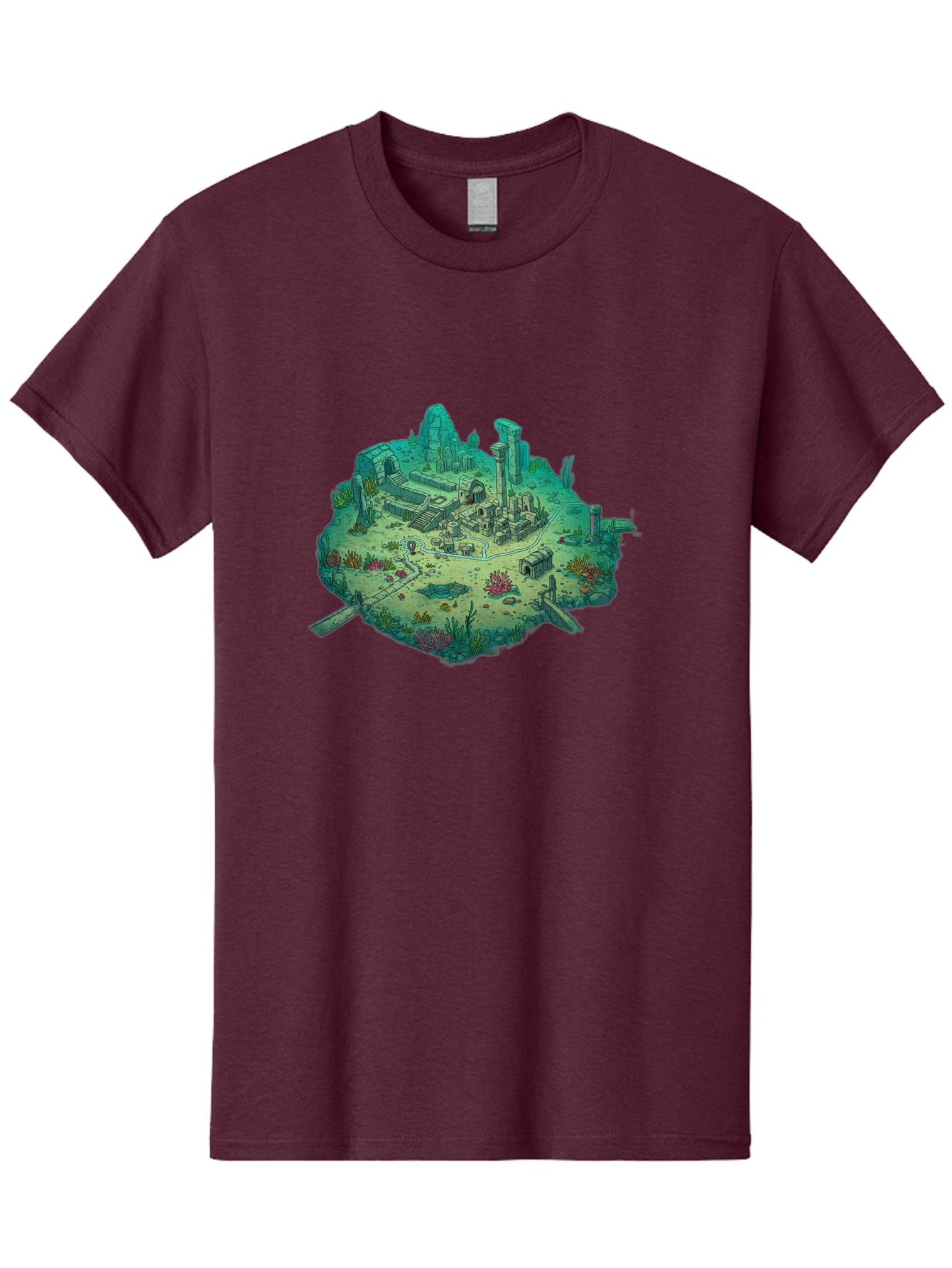Underwater-City-Ruins Men'S Graphic Tee, 100% Cotton, Comfortable Casual Summer Wear, Machine Washable, Vintage Camera, Old Camera, Antique Camera, Black Camera, Classic Photography, Photography Equipment, Nostalgic Device, Film Camera, Baf610