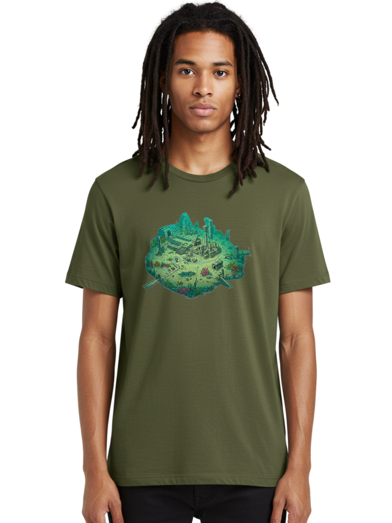 Underwater-City-Ruins Men'S Graphic Tee, 100% Cotton, Comfortable Casual Summer Wear, Machine Washable, Vintage Camera, Old Camera, Antique Camera, Black Camera, Classic Photography, Photography Equipment, Nostalgic Device, Film Camera, Baf610 30