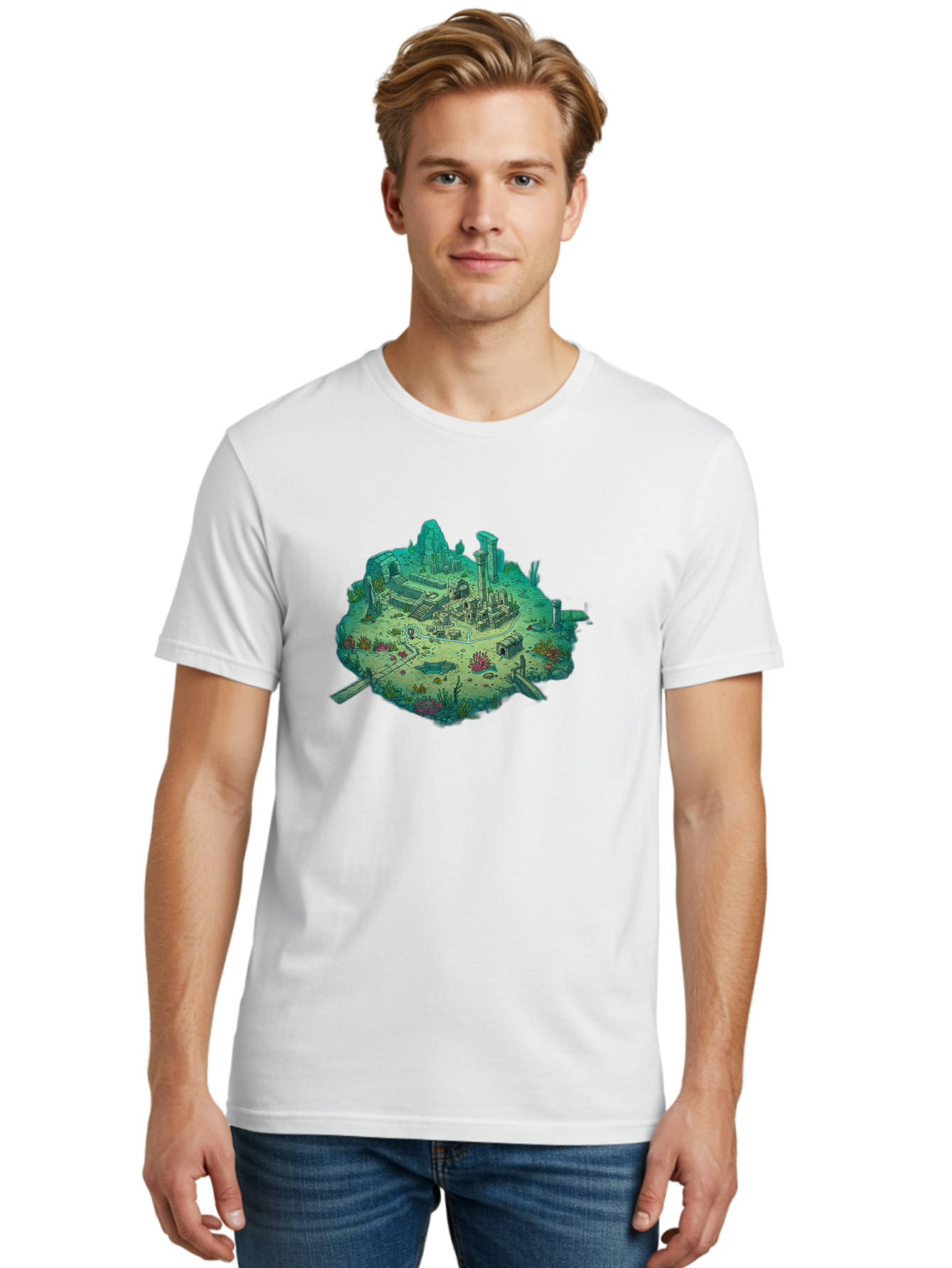 Underwater-City-Ruins Men'S Graphic Tee, 100% Cotton, Comfortable Casual Summer Wear, Machine Washable, Vintage Camera, Old Camera, Antique Camera, Black Camera, Classic Photography, Photography Equipment, Nostalgic Device, Film Camera, Baf610 26