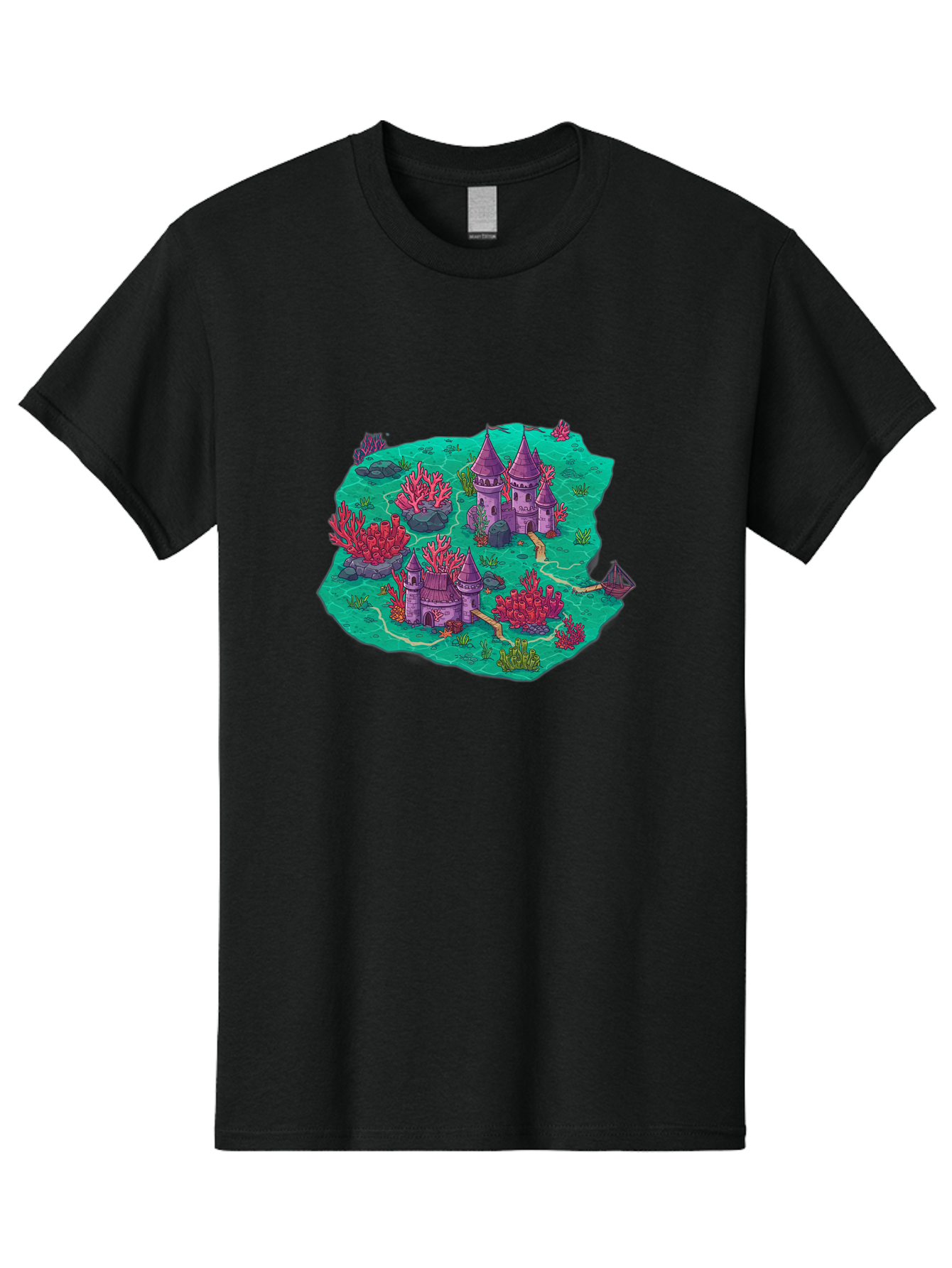 Underwater-Isometric-Castle Men'S Graphic Tee, 100% Cotton, Comfortable Casual Summer Wear, Machine Washable, Vintage Camera, Old Camera, Antique Camera, Black Camera, Classic Photography, Photography Equipment, Nostalgic Device, Film Camera, Baf611 13