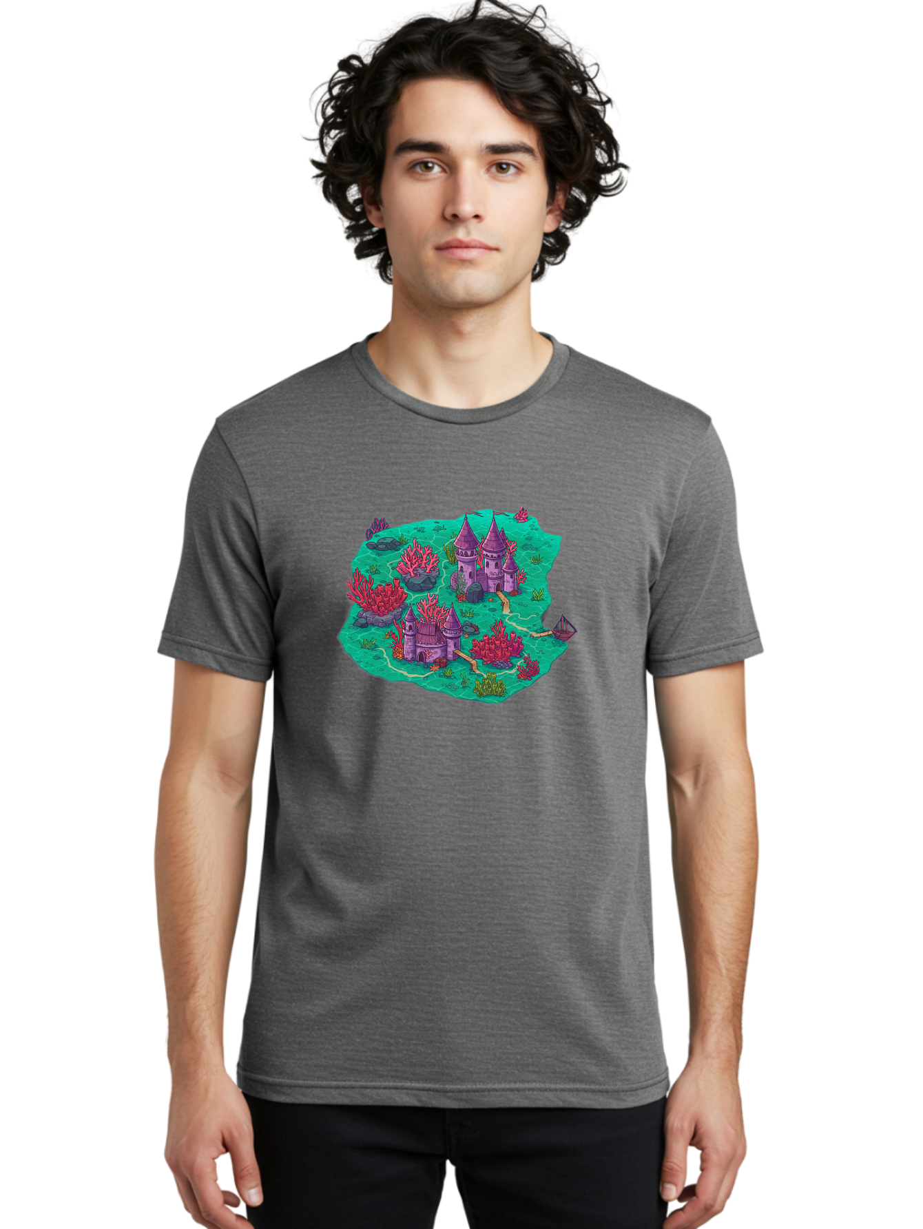 Underwater-Isometric-Castle Men'S Graphic Tee, 100% Cotton, Comfortable Casual Summer Wear, Machine Washable, Vintage Camera, Old Camera, Antique Camera, Black Camera, Classic Photography, Photography Equipment, Nostalgic Device, Film Camera, Baf611 22