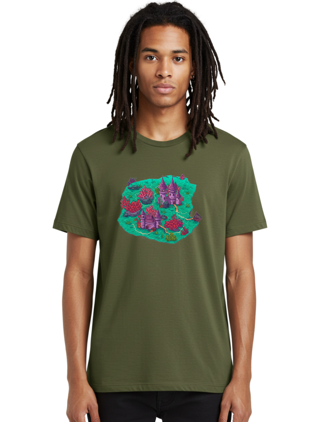 Underwater-Isometric-Castle Men'S Graphic Tee, 100% Cotton, Comfortable Casual Summer Wear, Machine Washable, Vintage Camera, Old Camera, Antique Camera, Black Camera, Classic Photography, Photography Equipment, Nostalgic Device, Film Camera, Baf611 16