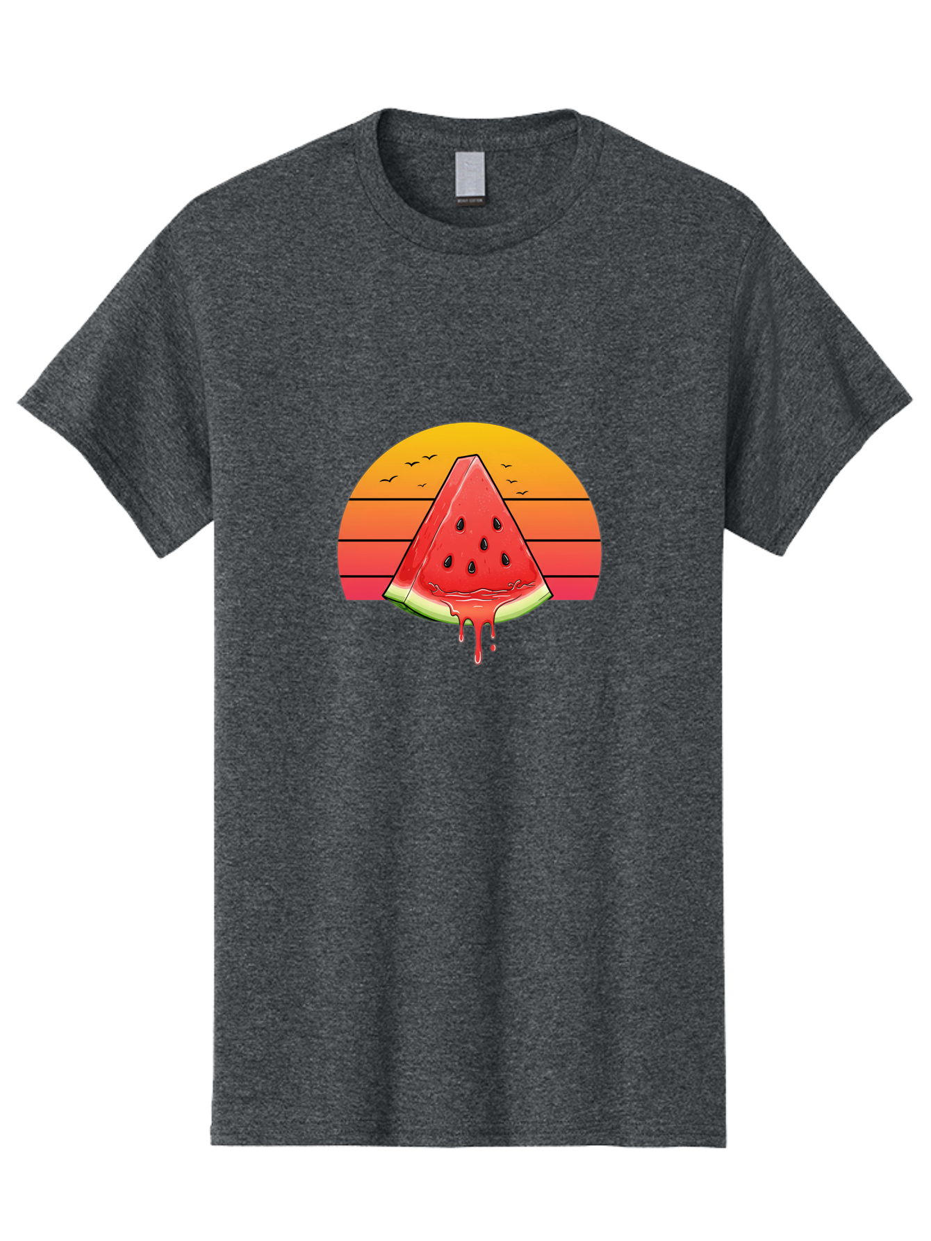 Watermelon-Sunset Men'S Graphic Tee, 100% Cotton, Comfortable Casual Summer Wear, Machine Washable, Vintage Camera, Old Camera, Antique Camera, Black Camera, Classic Photography, Photography Equipment, Nostalgic Device, Film Camera, Camera Art Baf644