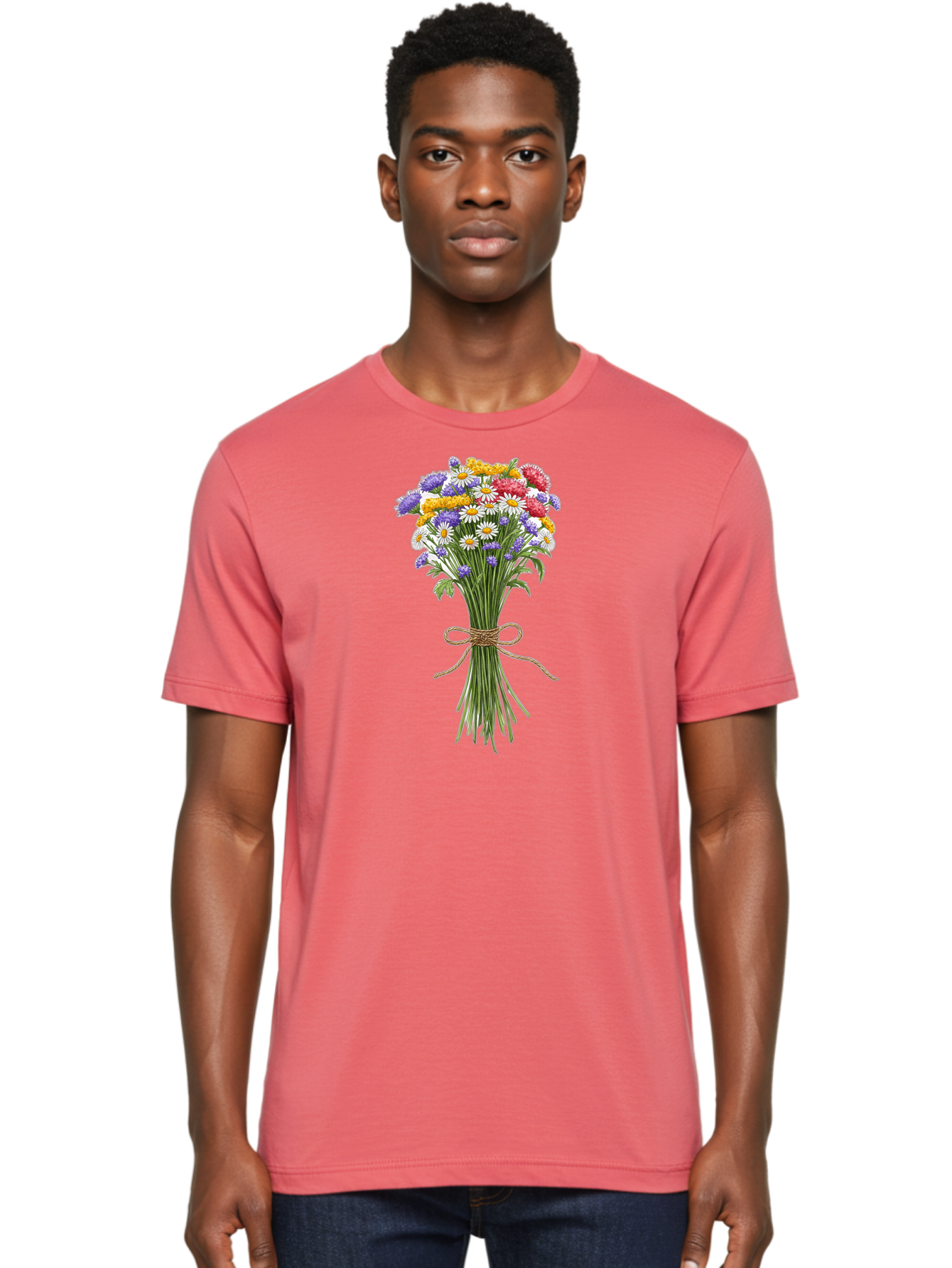 Wild-Flower-Bouquet-1 Men'S Graphic Tee, 100% Cotton, Comfortable Casual Summer Wear, Machine Washable, Vintage Camera, Old Camera, Antique Camera, Black Camera, Classic Photography, Photography Equipment, Nostalgic Device, Film Camera, Baf647 20