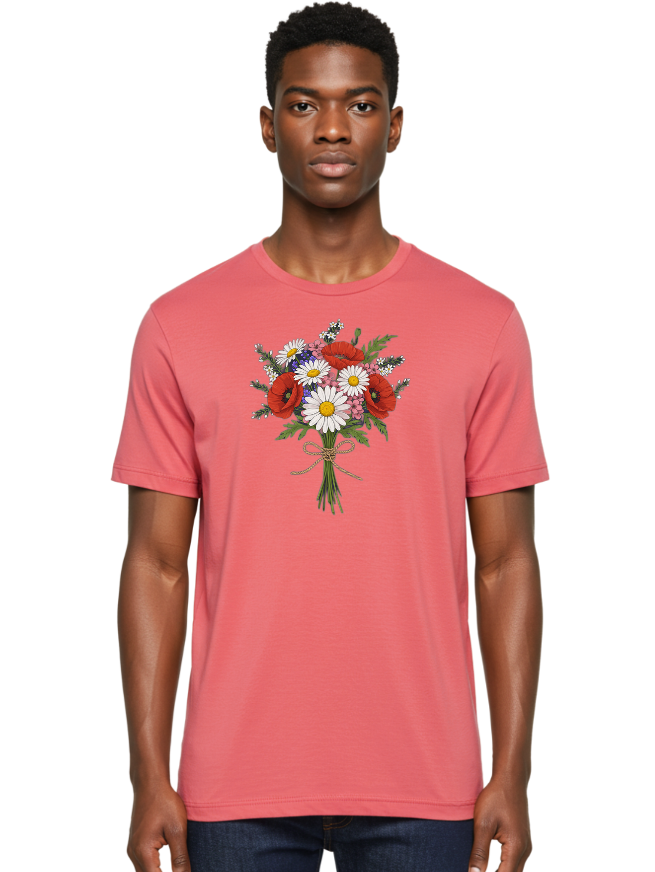 Wildflower-Bouquet-1 Men'S Graphic Tee, 100% Cotton, Comfortable Casual Summer Wear, Machine Washable, Vintage Camera, Old Camera, Antique Camera, Black Camera, Classic Photography, Photography Equipment, Nostalgic Device, Film Camera, Baf649 6