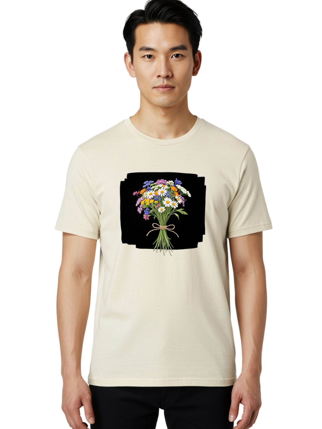 Wildflower-Bouquet-13 Men'S Graphic Tee, 100% Cotton, Comfortable Casual Summer Wear, Machine Washable, Vintage Camera, Old Camera, Antique Camera, Black Camera, Classic Photography, Photography Equipment, Nostalgic Device, Film Camera, Baf653 16