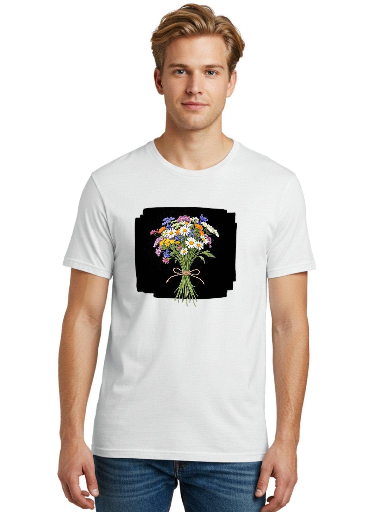 Wildflower-Bouquet-13 Men'S Graphic Tee, 100% Cotton, Comfortable Casual Summer Wear, Machine Washable, Vintage Camera, Old Camera, Antique Camera, Black Camera, Classic Photography, Photography Equipment, Nostalgic Device, Film Camera, Baf653 25