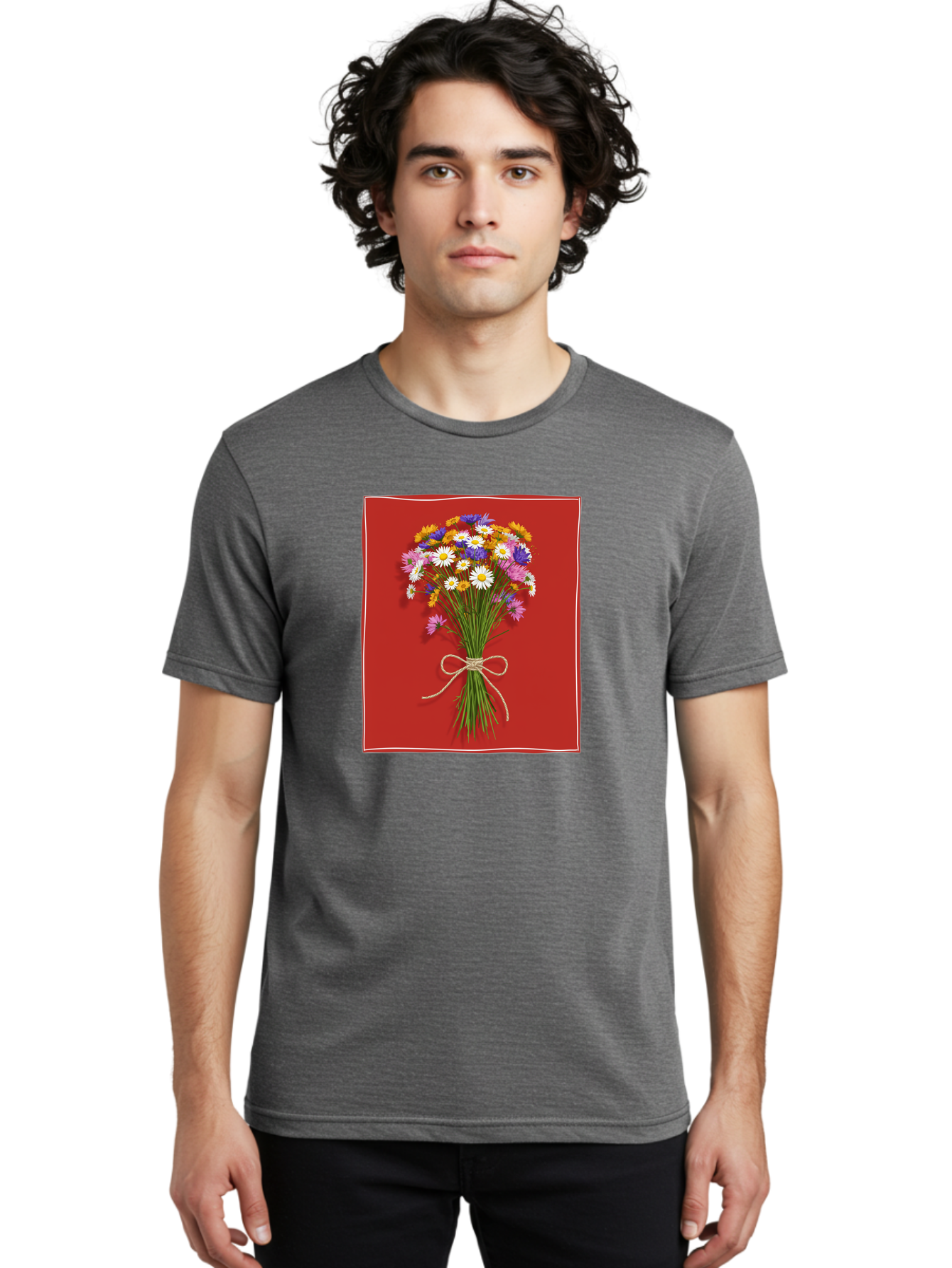 Wildflower-Bouquet-14 Men'S Graphic Tee, 100% Cotton, Comfortable Casual Summer Wear, Machine Washable, Vintage Camera, Old Camera, Antique Camera, Black Camera, Classic Photography, Photography Equipment, Nostalgic Device, Film Camera, Baf654