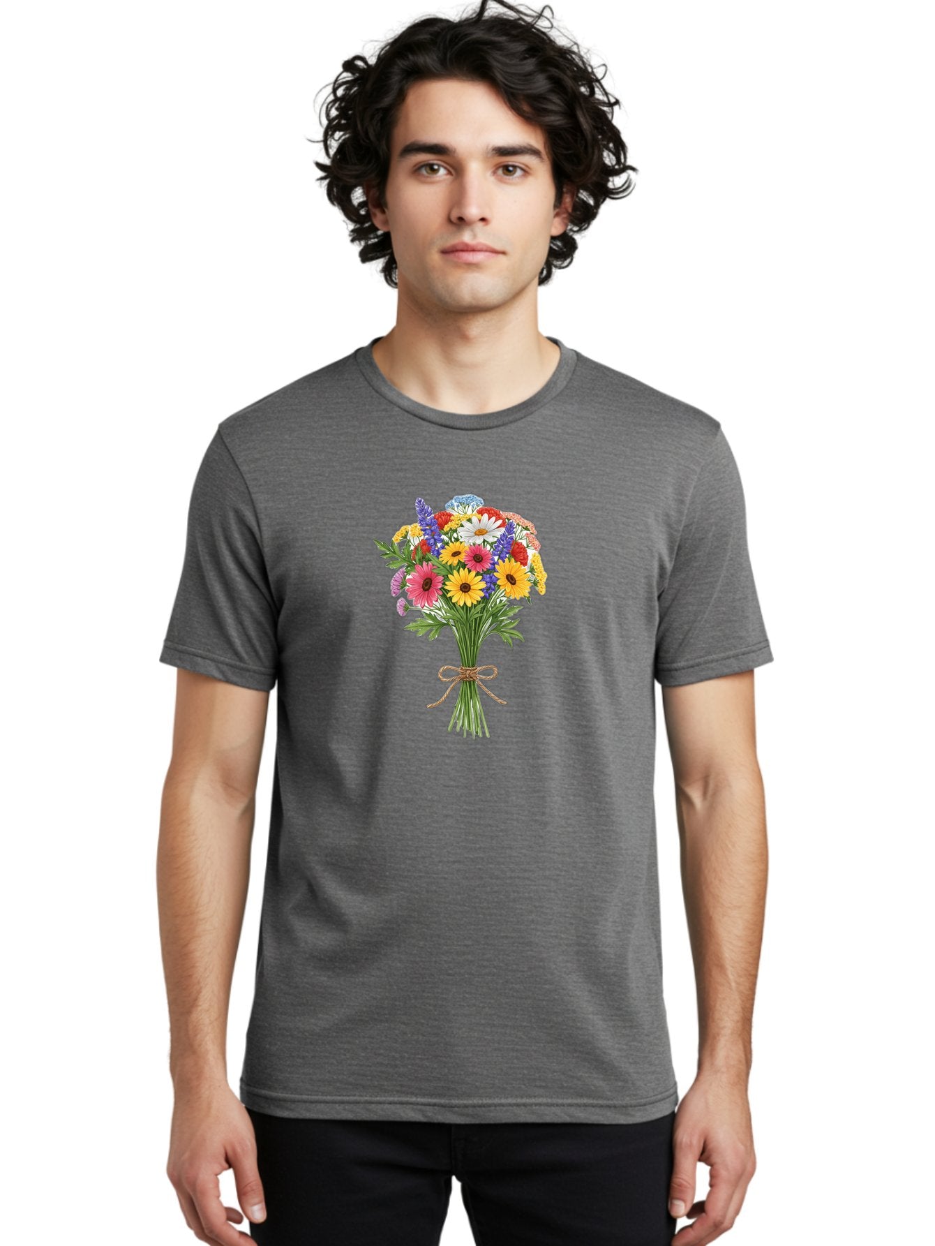 Wildflower-Bouquet-3 Men'S Graphic Tee, 100% Cotton, Comfortable Casual Summer Wear, Machine Washable, Vintage Camera, Old Camera, Antique Camera, Black Camera, Classic Photography, Photography Equipment, Nostalgic Device, Film Camera, Baf656 18
