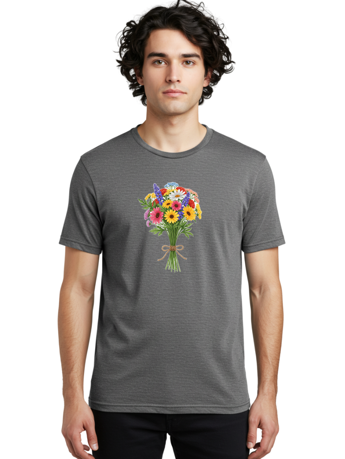 Wildflower-Bouquet-3 Men'S Graphic Tee, 100% Cotton, Comfortable Casual Summer Wear, Machine Washable, Vintage Camera, Old Camera, Antique Camera, Black Camera, Classic Photography, Photography Equipment, Nostalgic Device, Film Camera, Baf656 24