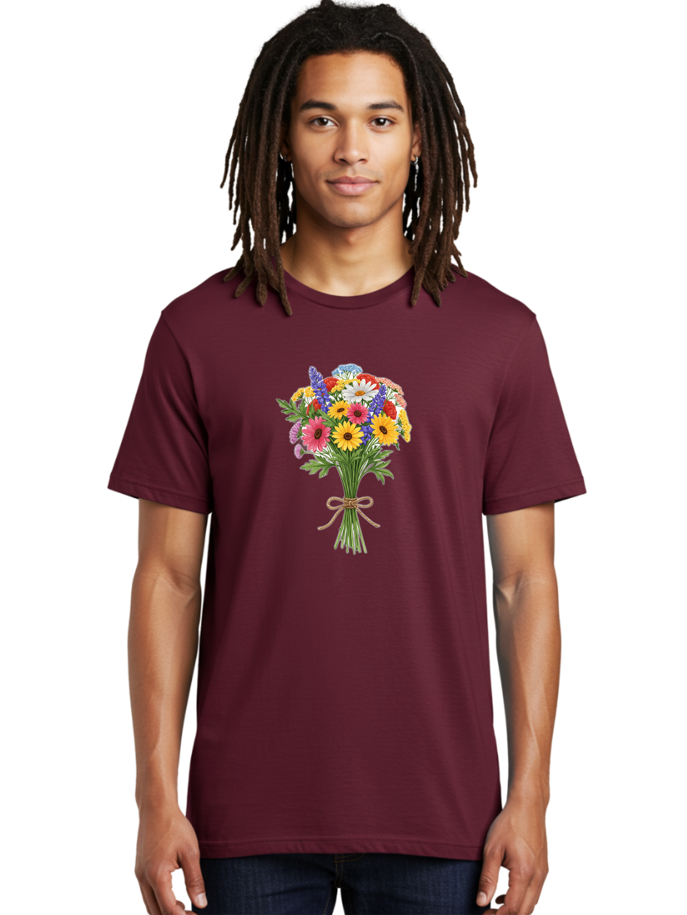Wildflower-Bouquet-3 Men'S Graphic Tee, 100% Cotton, Comfortable Casual Summer Wear, Machine Washable, Vintage Camera, Old Camera, Antique Camera, Black Camera, Classic Photography, Photography Equipment, Nostalgic Device, Film Camera, Baf656 20