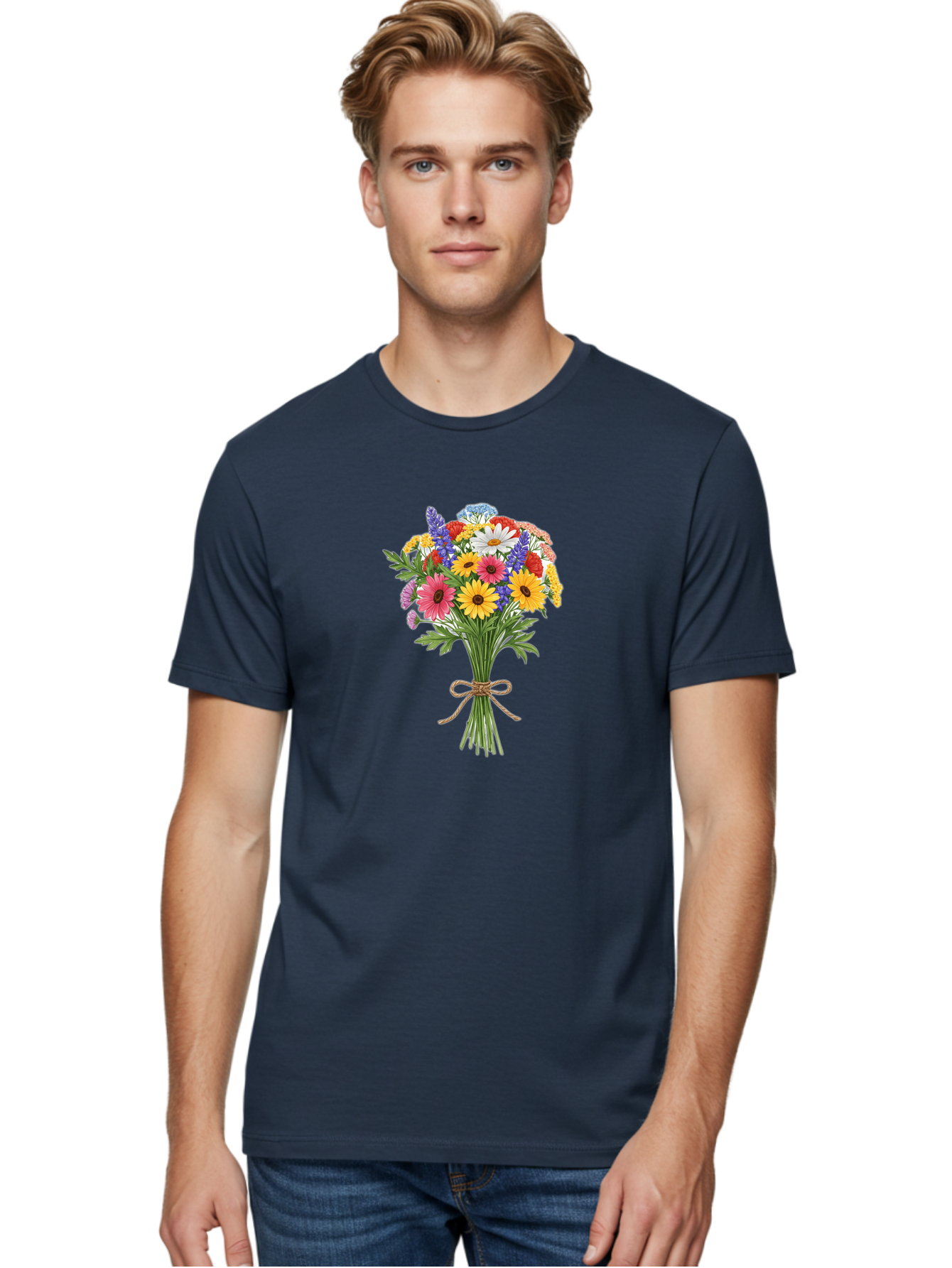 Wildflower-Bouquet-3 Men'S Graphic Tee, 100% Cotton, Comfortable Casual Summer Wear, Machine Washable, Vintage Camera, Old Camera, Antique Camera, Black Camera, Classic Photography, Photography Equipment, Nostalgic Device, Film Camera, Baf656 8