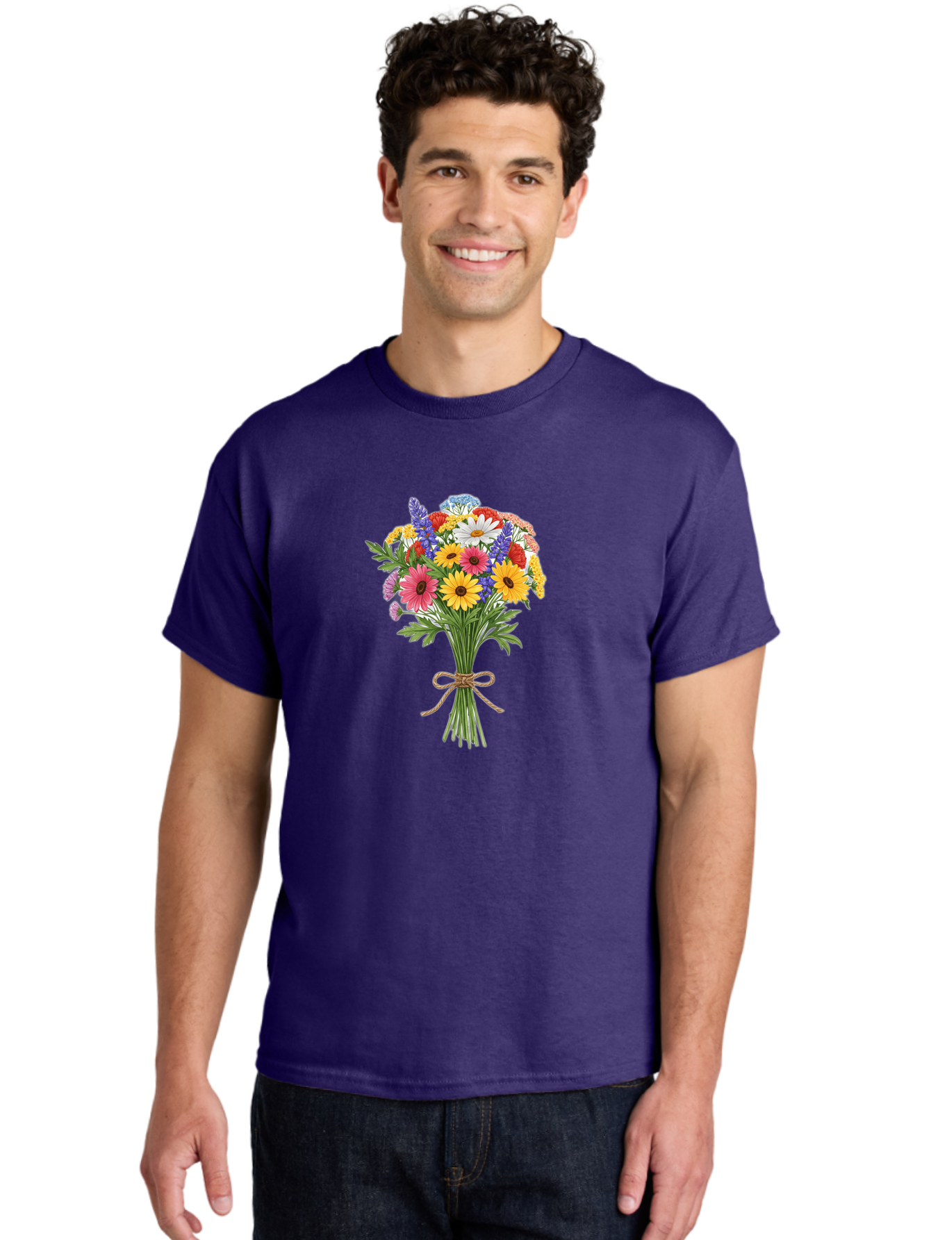 Wildflower-Bouquet-3 Men'S Graphic Tee, 100% Cotton, Comfortable Casual Summer Wear, Machine Washable, Vintage Camera, Old Camera, Antique Camera, Black Camera, Classic Photography, Photography Equipment, Nostalgic Device, Film Camera, Baf656 4