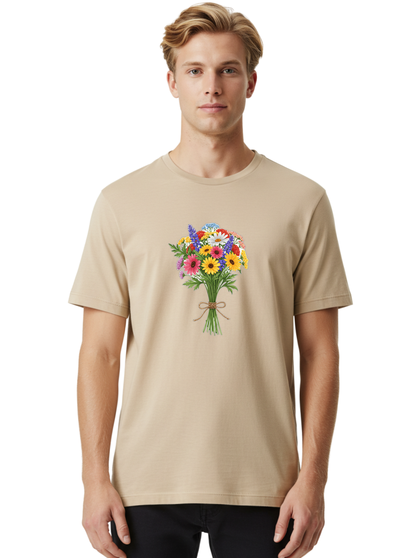 Wildflower-Bouquet-3 Men'S Graphic Tee, 100% Cotton, Comfortable Casual Summer Wear, Machine Washable, Vintage Camera, Old Camera, Antique Camera, Black Camera, Classic Photography, Photography Equipment, Nostalgic Device, Film Camera, Baf656 18