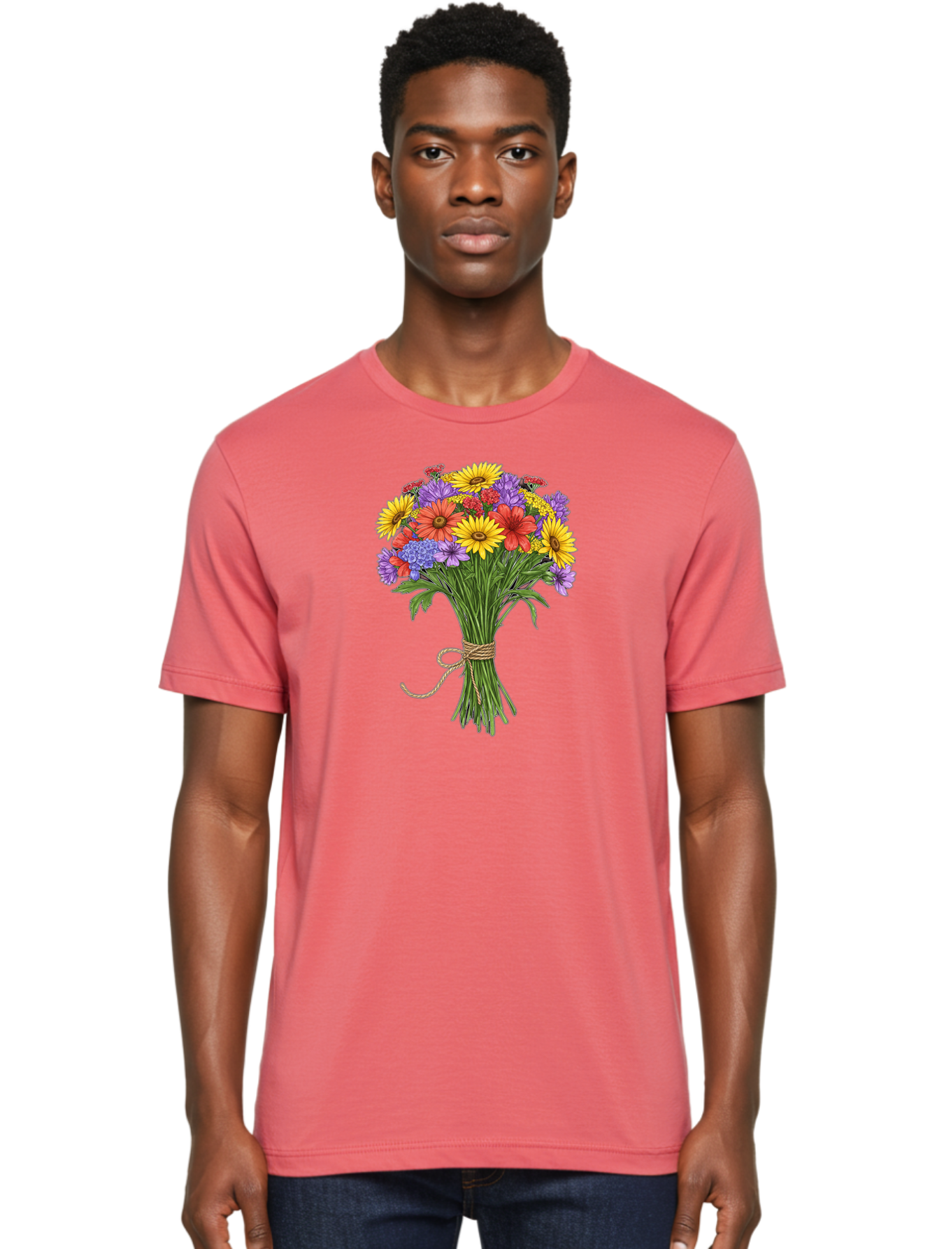 Wildflower-Bouquet-4 Men'S Graphic Tee, 100% Cotton, Comfortable Casual Summer Wear, Machine Washable, Vintage Camera, Old Camera, Antique Camera, Black Camera, Classic Photography, Photography Equipment, Nostalgic Device, Film Camera, Baf657 8