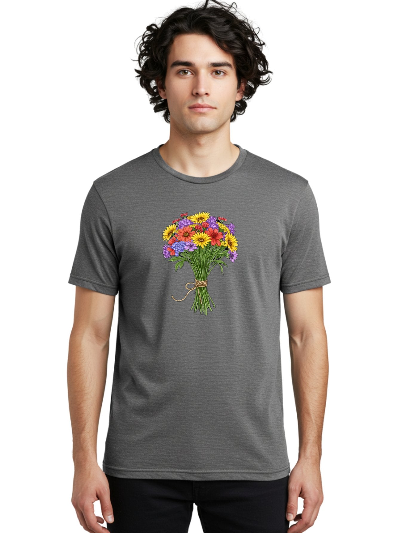 Wildflower-Bouquet-4 Men'S Graphic Tee, 100% Cotton, Comfortable Casual Summer Wear, Machine Washable, Vintage Camera, Old Camera, Antique Camera, Black Camera, Classic Photography, Photography Equipment, Nostalgic Device, Film Camera, Baf657 30