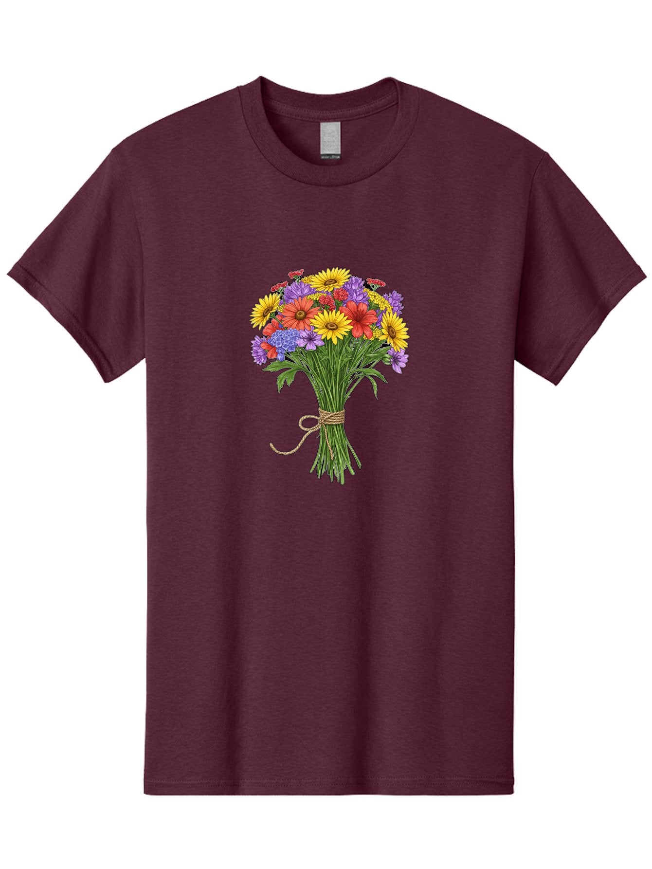 Wildflower-Bouquet-4 Men'S Graphic Tee, 100% Cotton, Comfortable Casual Summer Wear, Machine Washable, Vintage Camera, Old Camera, Antique Camera, Black Camera, Classic Photography, Photography Equipment, Nostalgic Device, Film Camera, Baf657