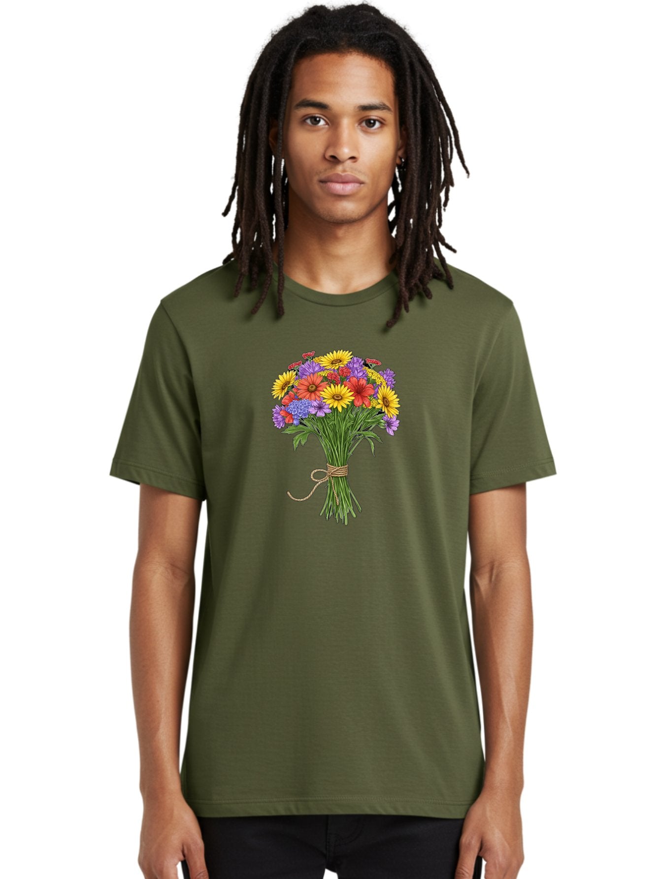 Wildflower-Bouquet-4 Men'S Graphic Tee, 100% Cotton, Comfortable Casual Summer Wear, Machine Washable, Vintage Camera, Old Camera, Antique Camera, Black Camera, Classic Photography, Photography Equipment, Nostalgic Device, Film Camera, Baf657 26